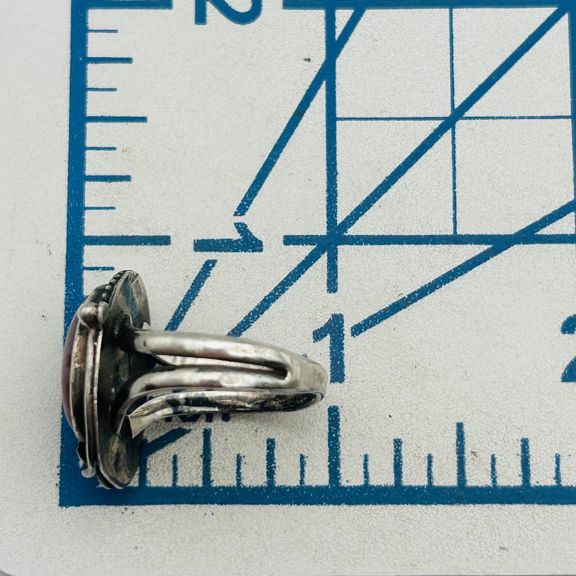 Navajo Sterling Carnelian Ring Sz 7.5g