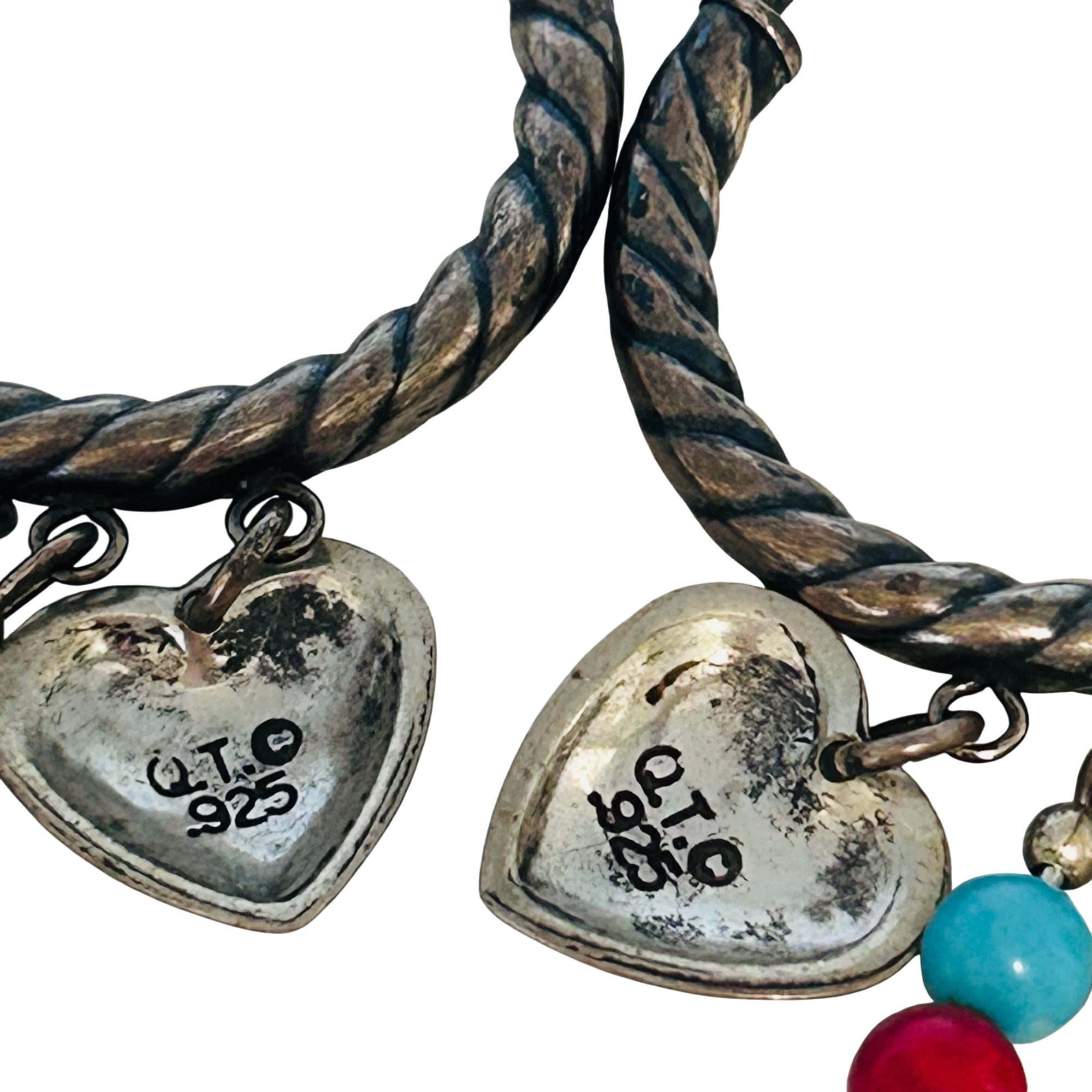 Quoc Trading Sterling Charm Hoop Earrings