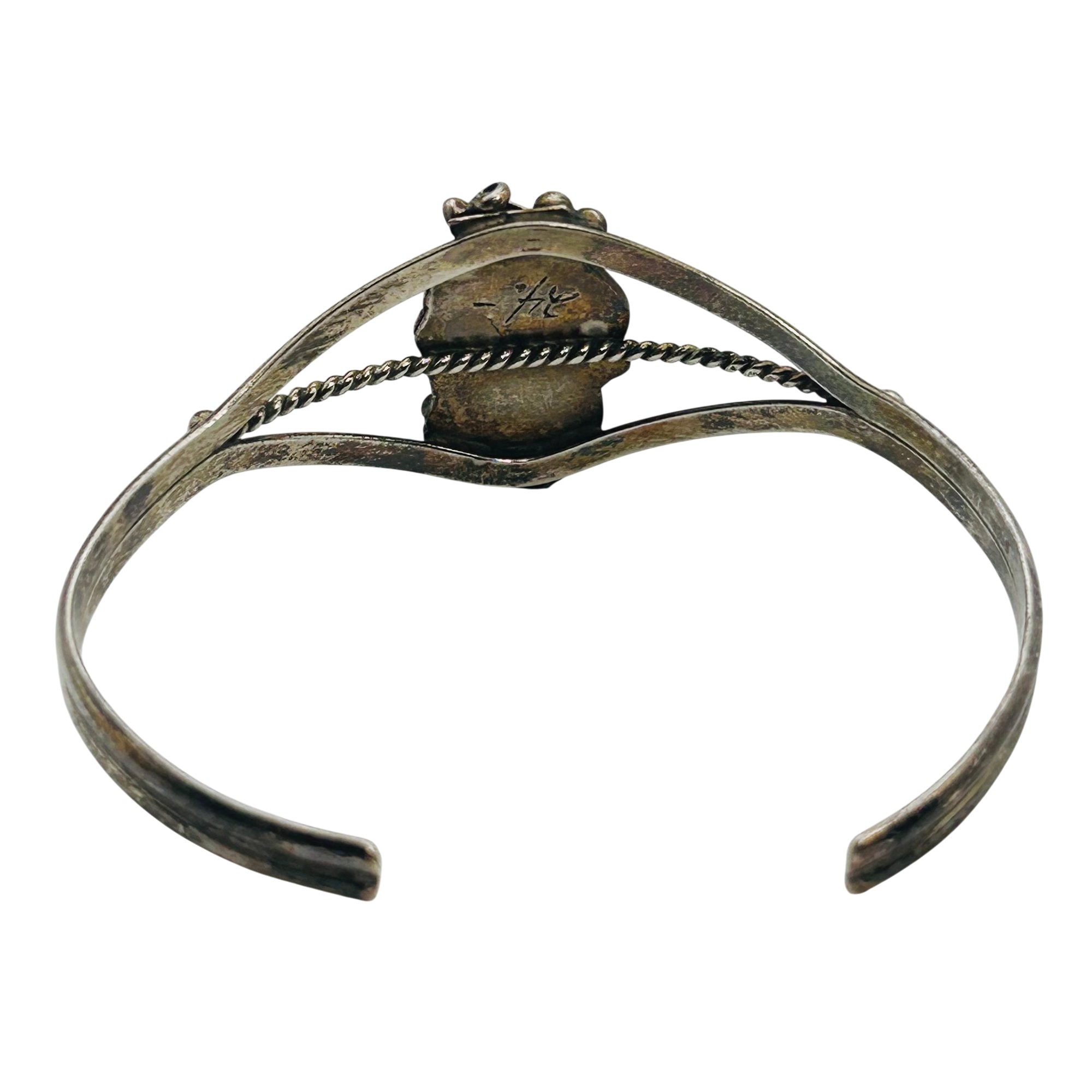 Navajo Sterling Mother Of Pearl Cuff Bracelet
