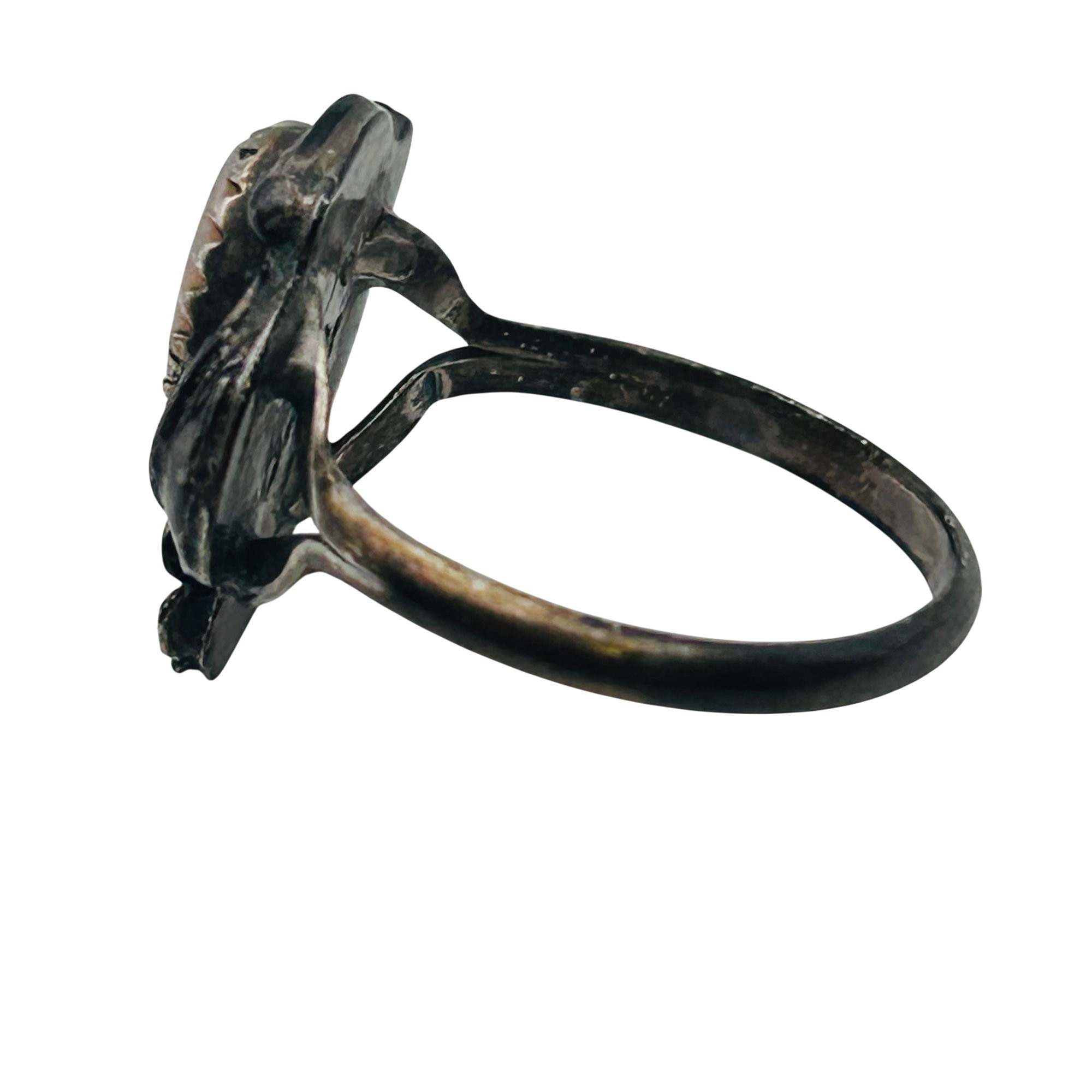 Signed Navajo Sterling Mother Of Pearl Ring Sz 7