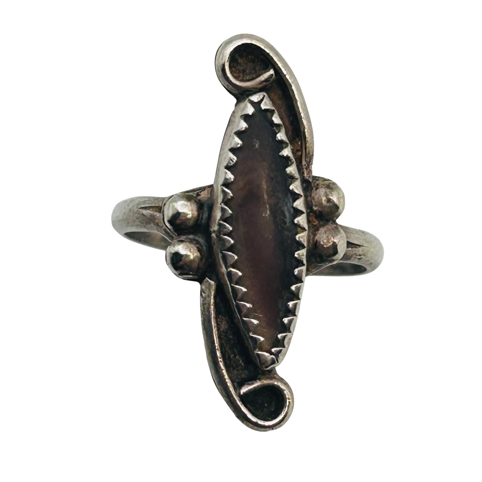 Native Sterling Abalone Ring Sz 4