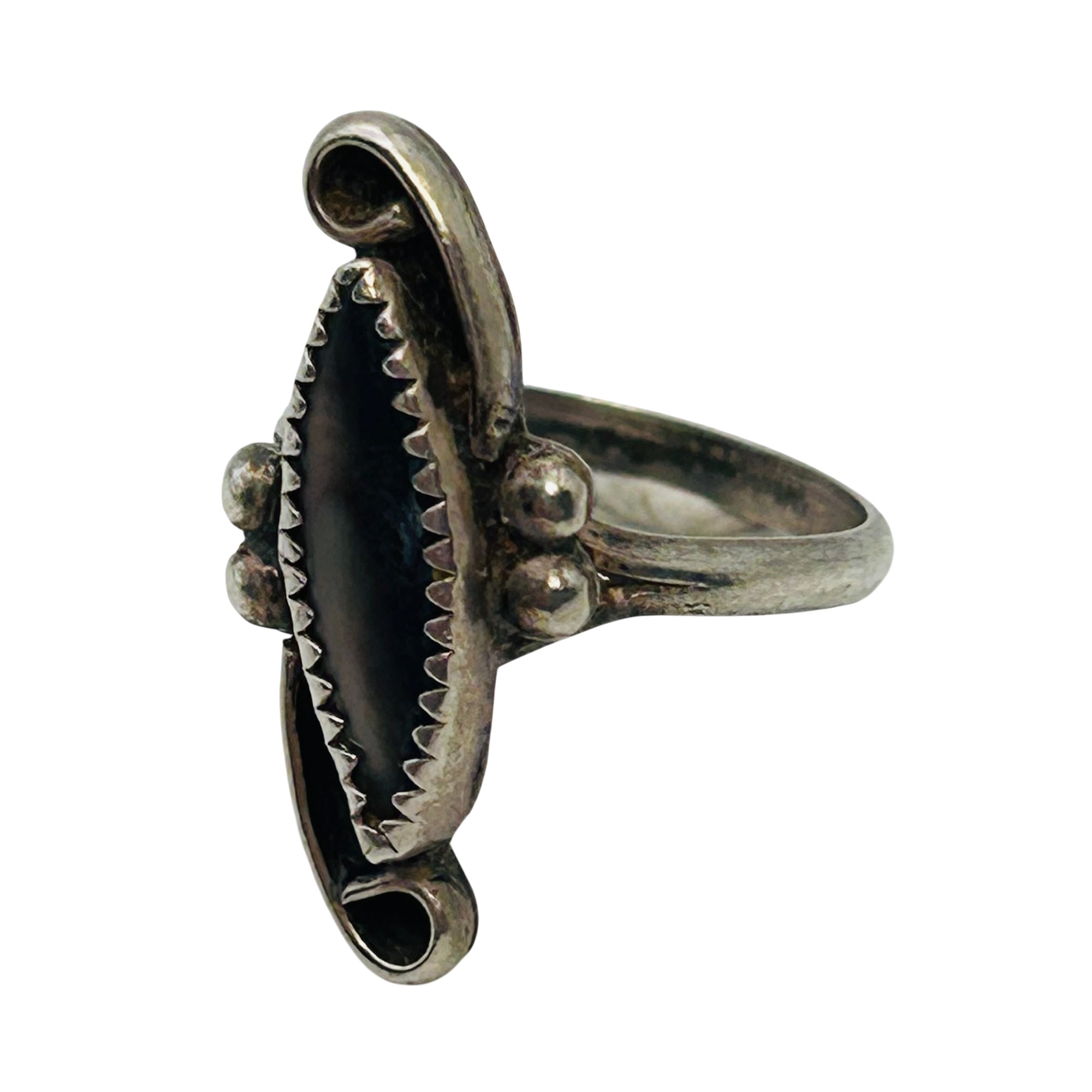 Native Sterling Abalone Ring Sz 4