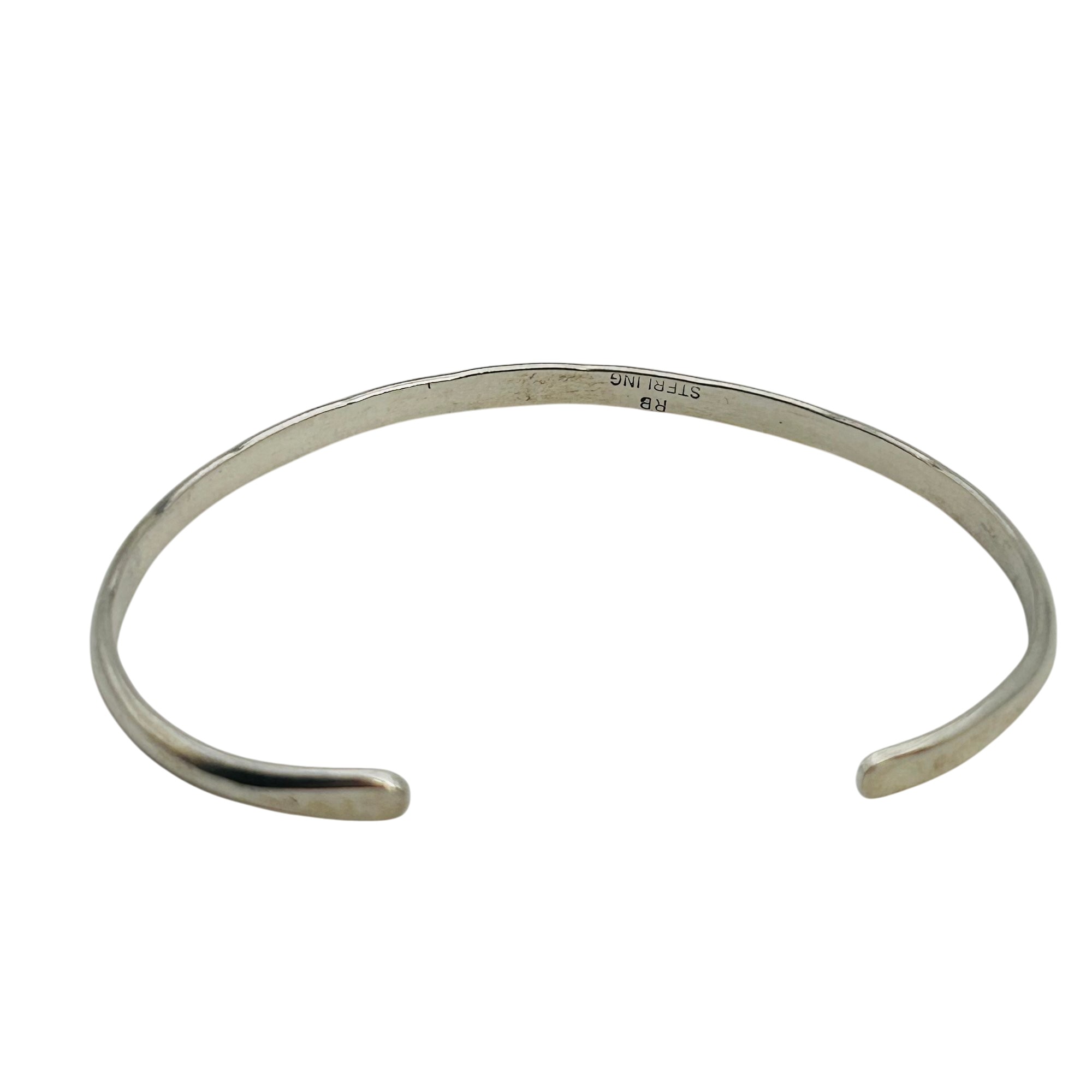 Signed Navajo Sterling Stamped Cuff Bracelet