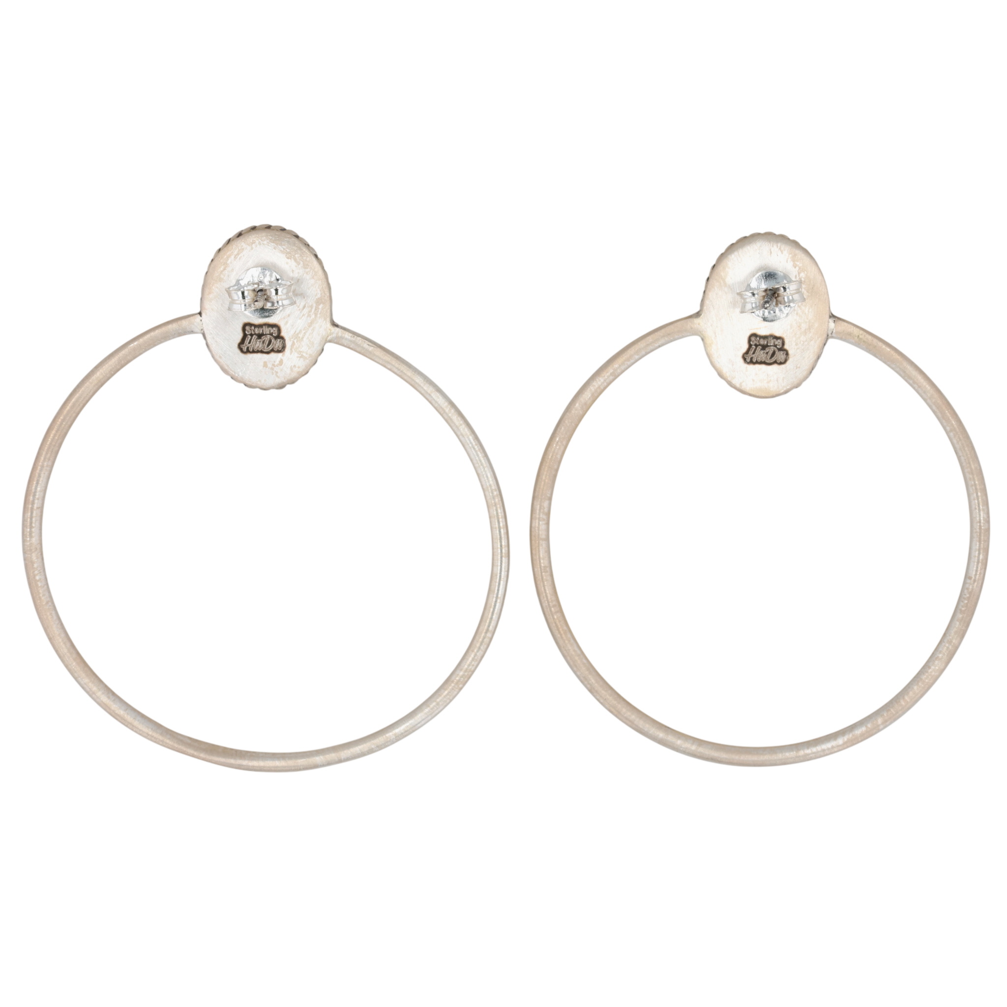 HaDa Collection Sterling Cotton Candy Dahlia Hoop Earrings