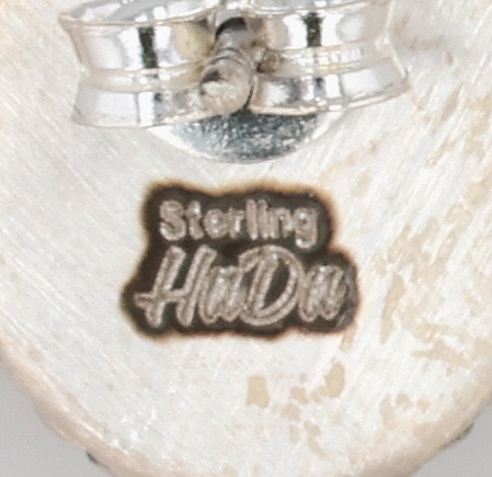 HaDa Collection Sterling Cotton Candy Dahlia Hoop Earrings