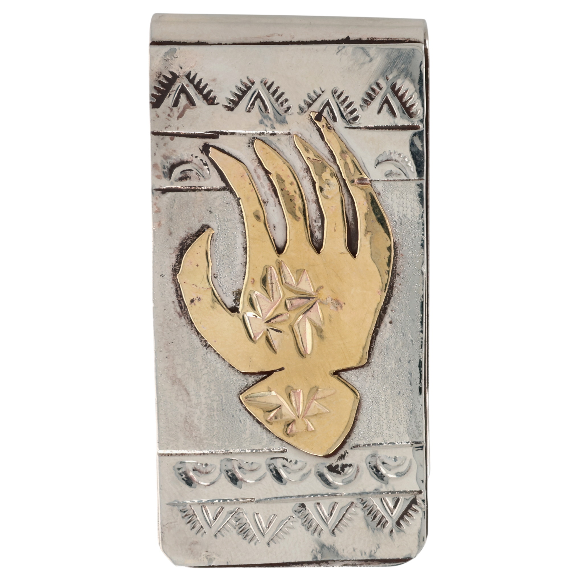 Genevieve Francisco Navajo Sterling Bear Paw Money Clip