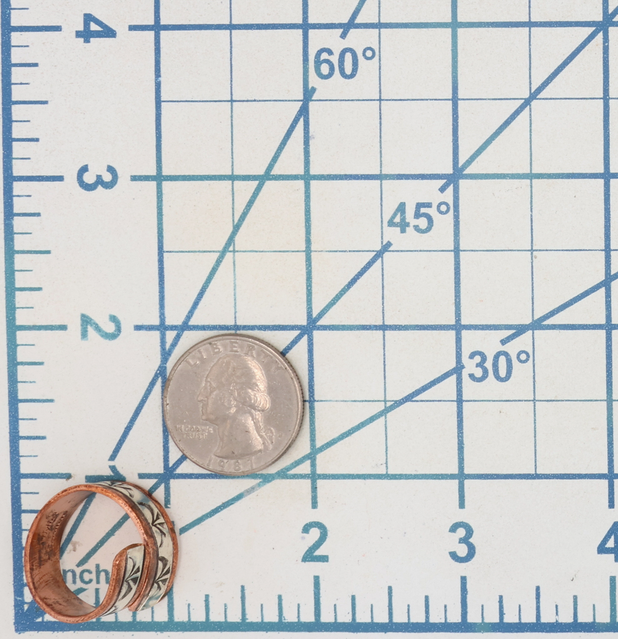 Wylie Secatero Navajo Copper Sterling Stamped Adjustable Ring