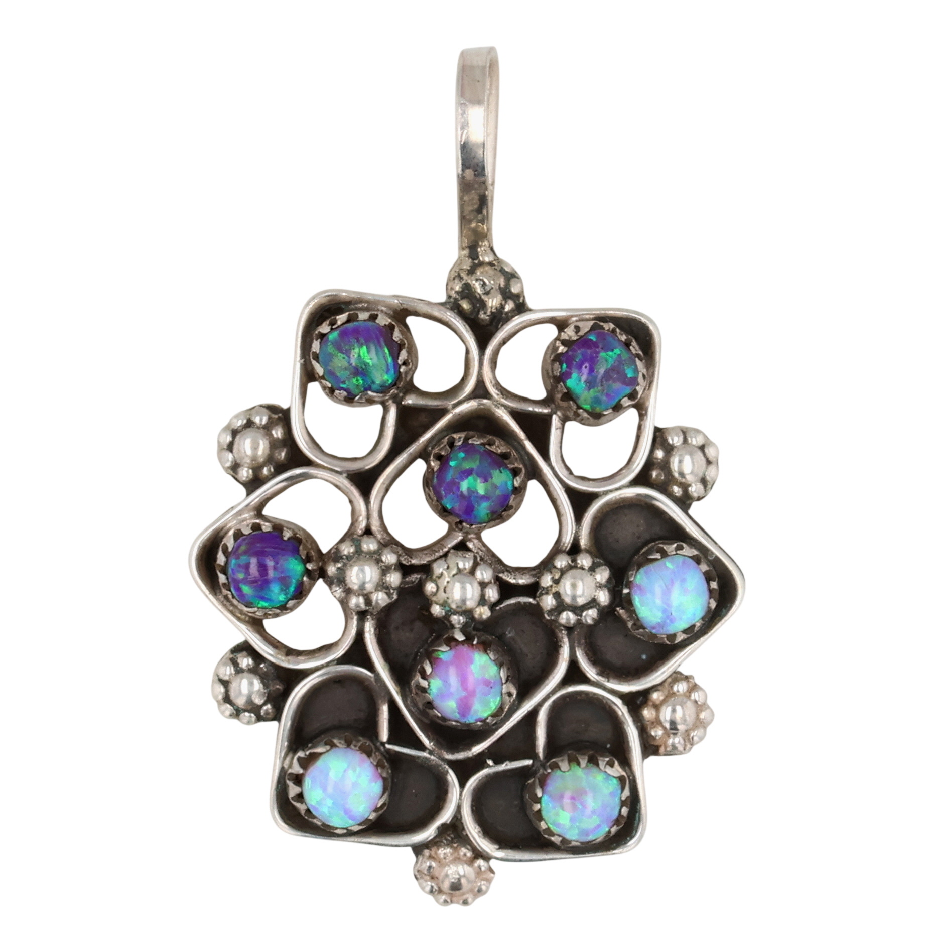 Estella Laate Zuni Sterling Opal Pendant