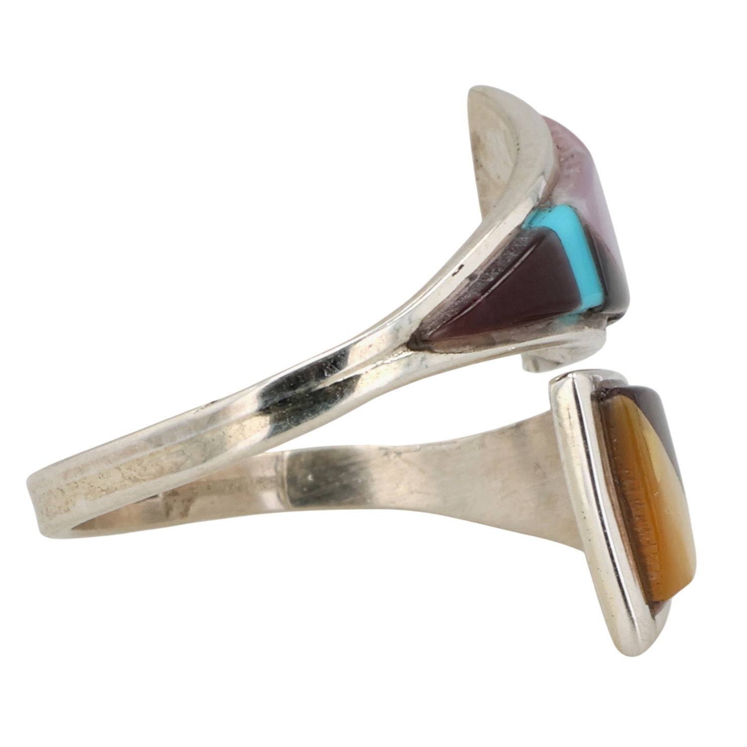 Tammie Qualo Zuni Sterling Multi-Stone Inlay Adjustable Ring