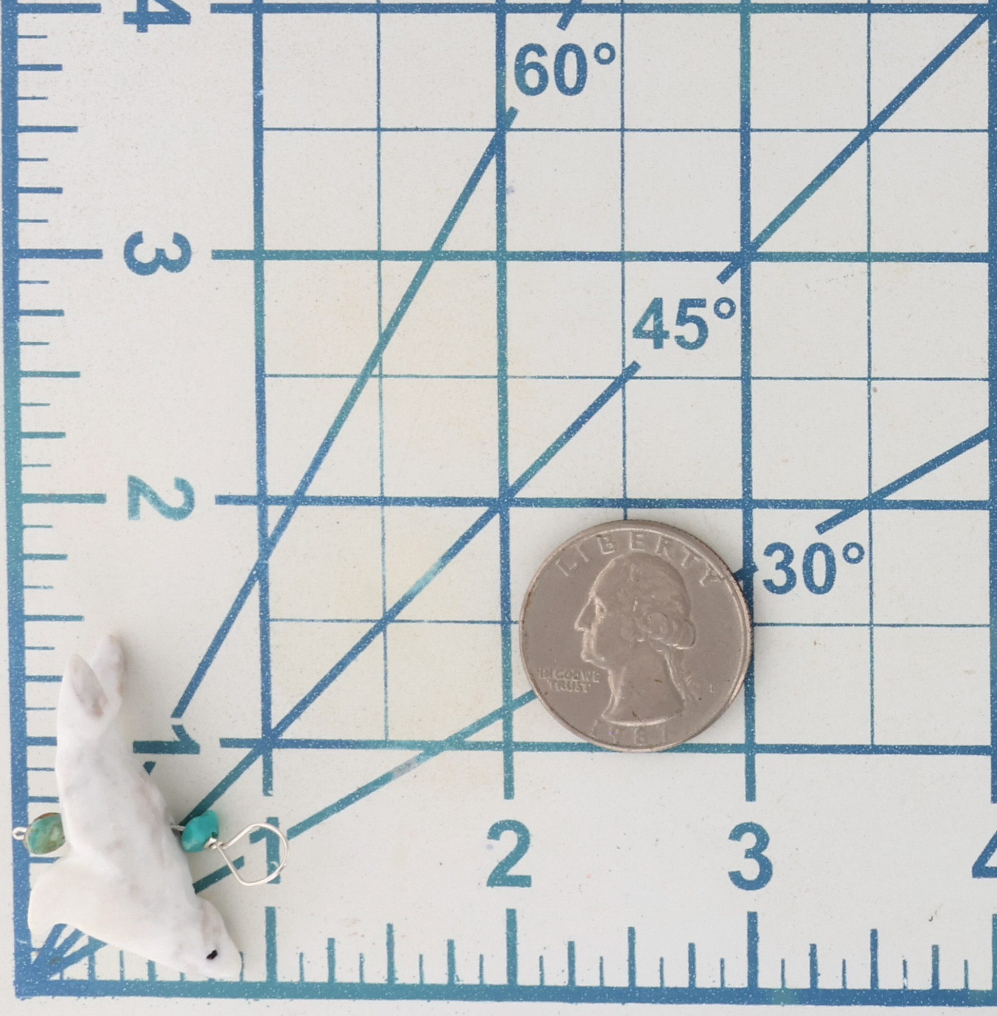 Allison White Navajo Sterling White Marble Turquoise Seal Pendant