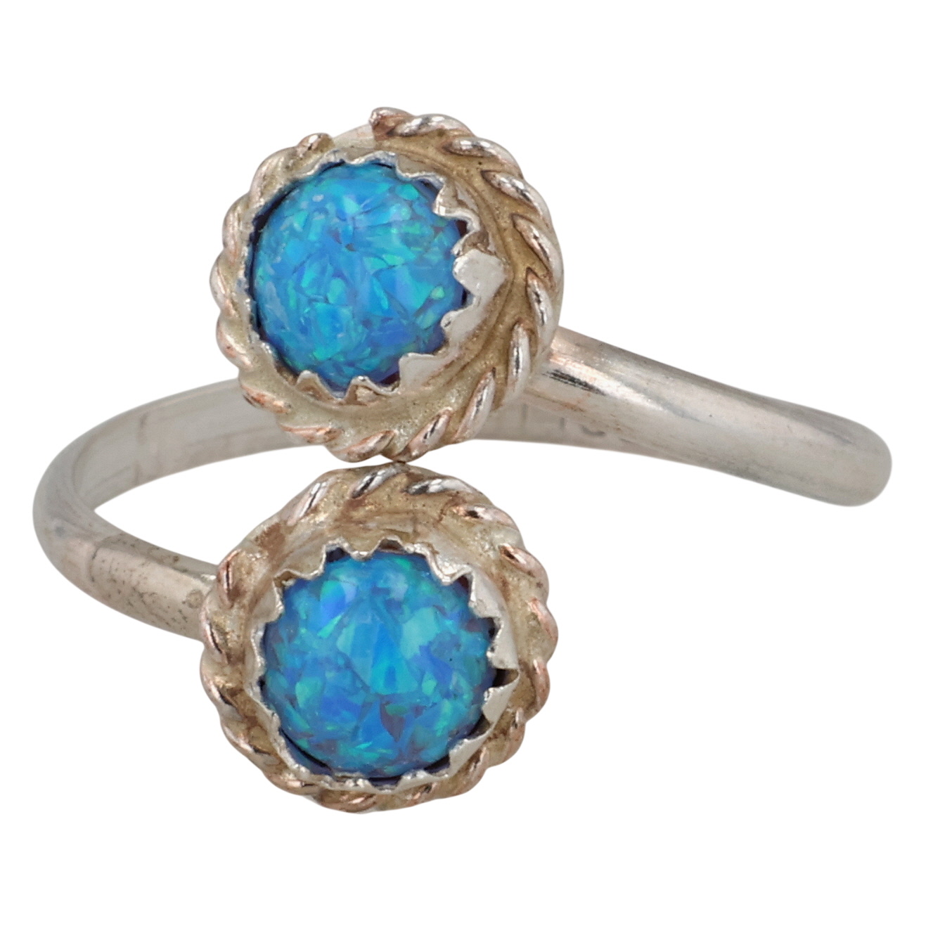Esther White Navajo Sterling Opal Ring Sz 4