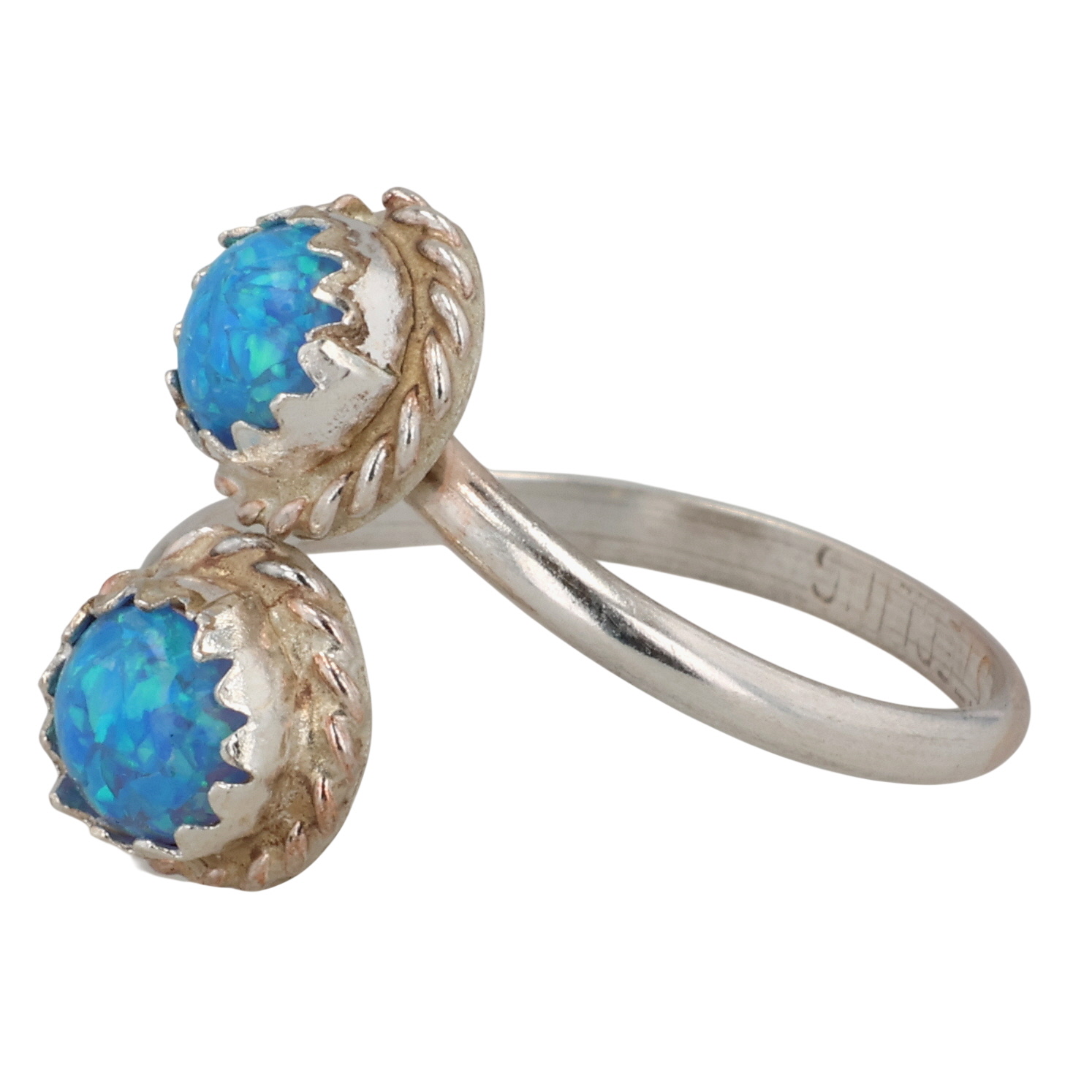 Esther White Navajo Sterling Opal Ring Sz 4