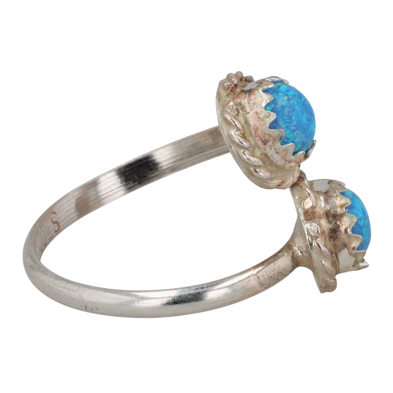 Esther White Navajo Sterling Opal Ring Sz 4