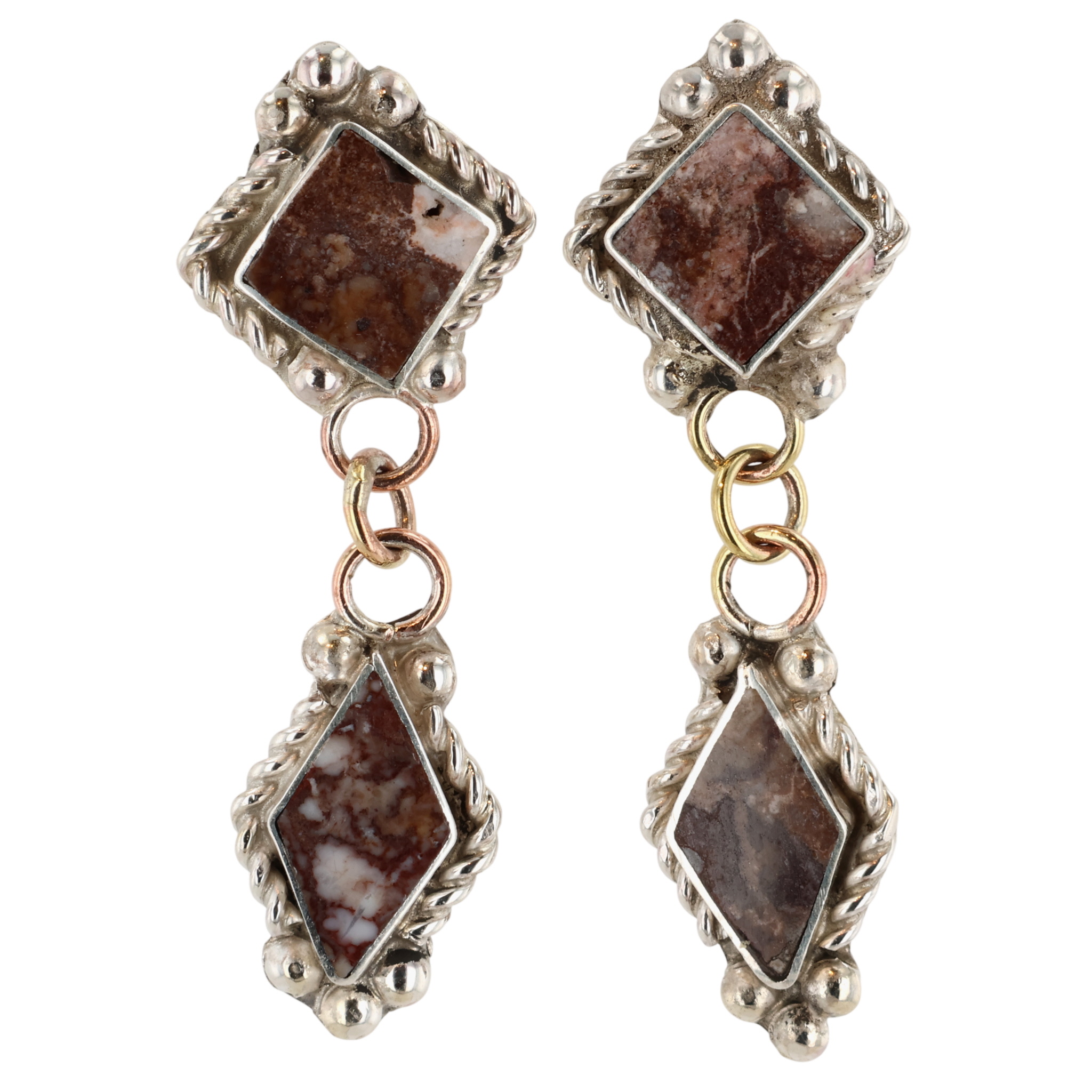 Raquel Booqua Zuni Sterling Wild Horse Magnesite Earrings