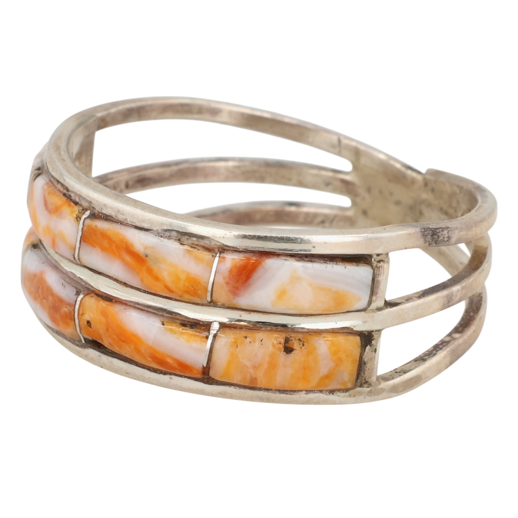 Debbie Johnson Navajo Sterling Spiny Oyster Ring Sz 8