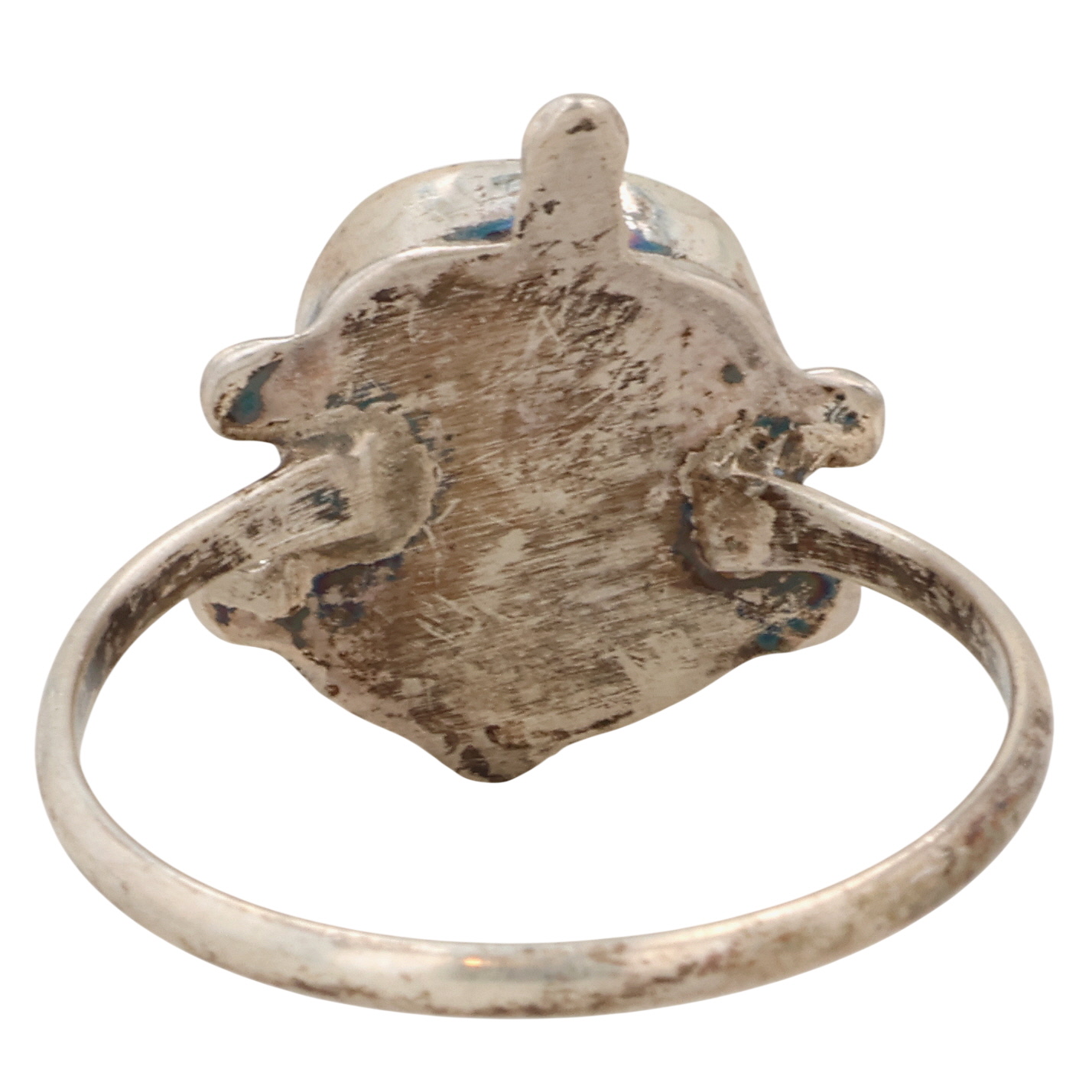 Sarah Bowannie Zuni Sterling Opal Turtle Ring Sz 6