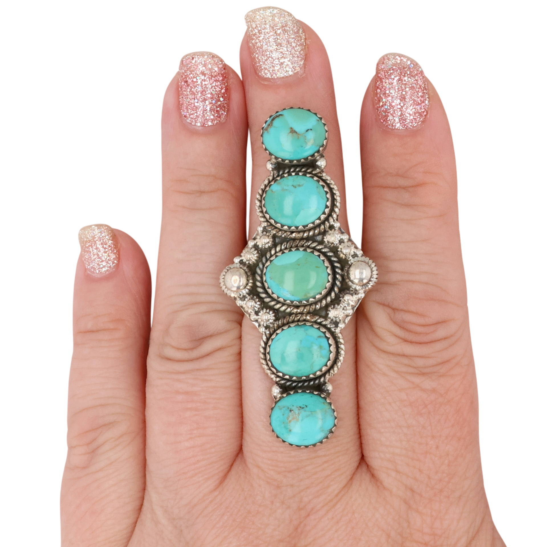 HaDa Collection Sterling Kingman Turquoise Adjustable Ring