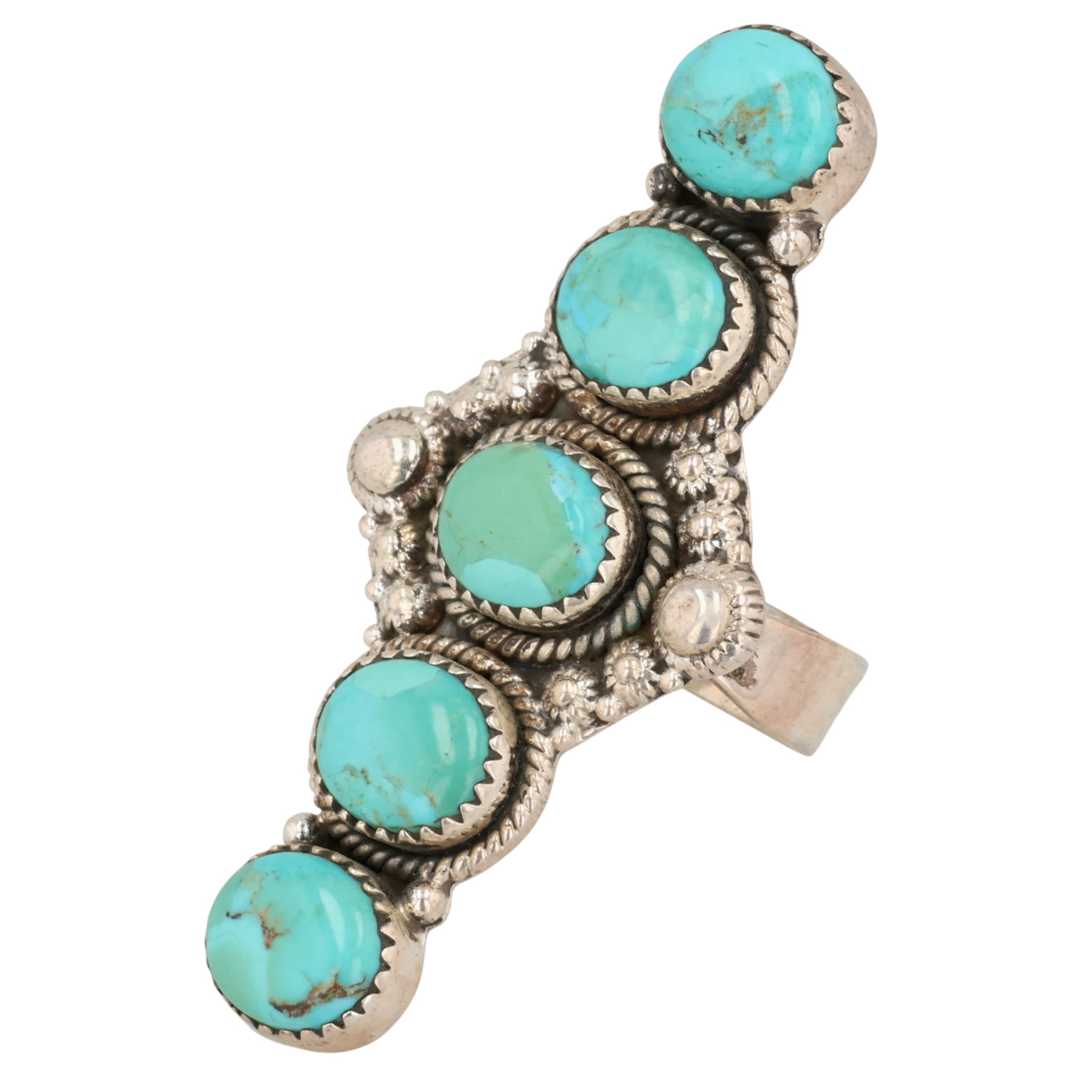 HaDa Collection Sterling Kingman Turquoise Adjustable Ring