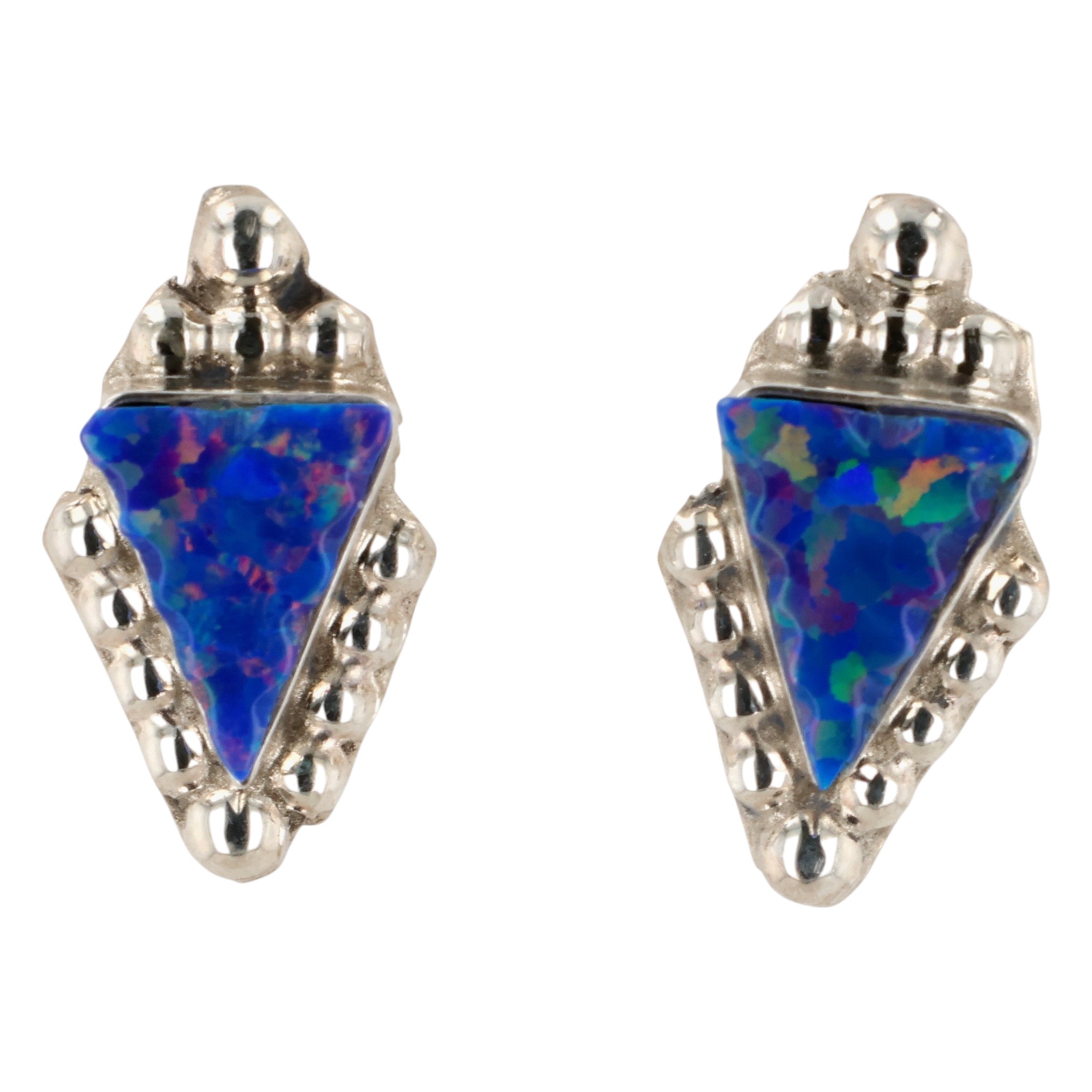 Erick Bobelu & Ivy Lamy Sterling Zuni Opal Earrings
