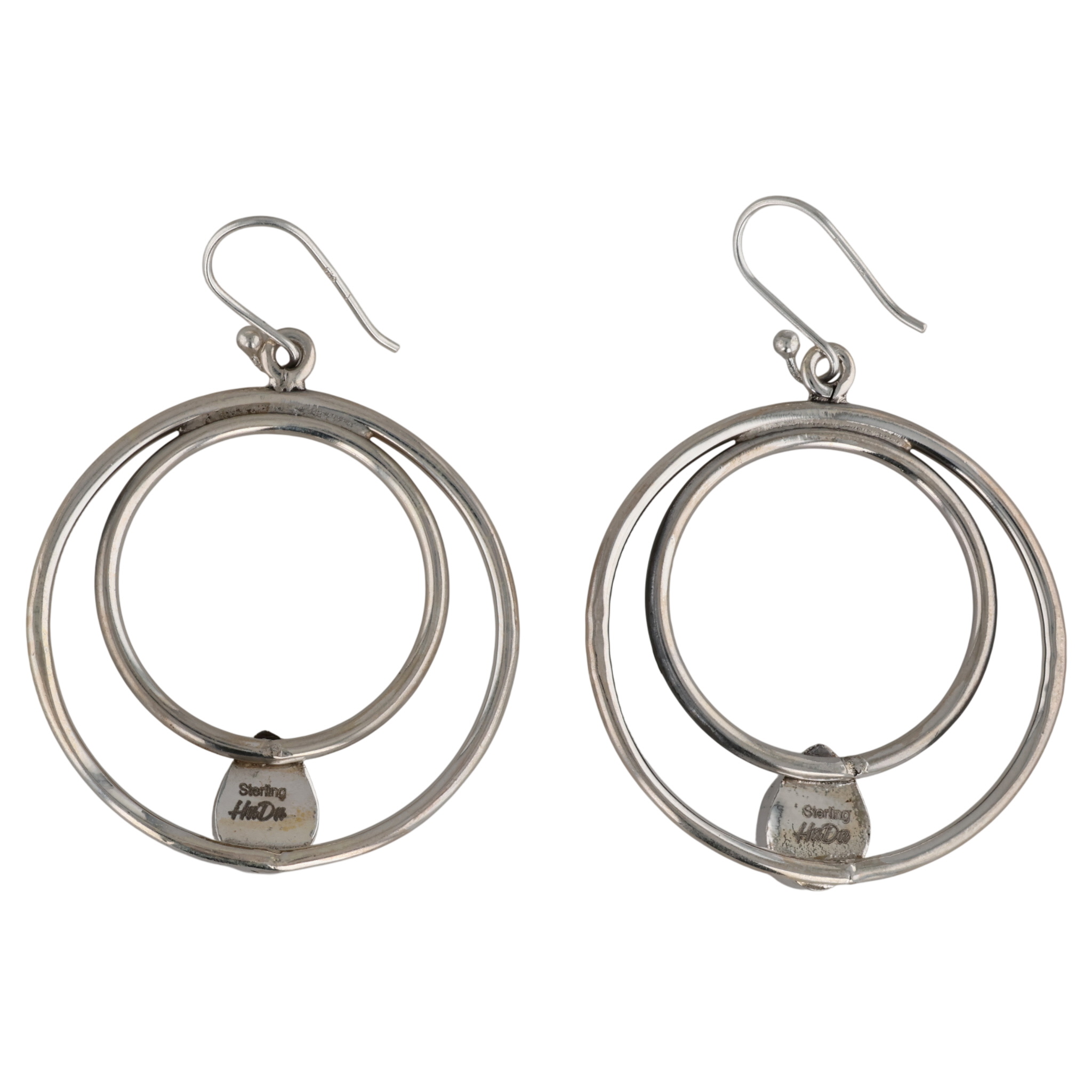 HaDa Collection Sterling Violet Rose Dahlia Hoop Earrings