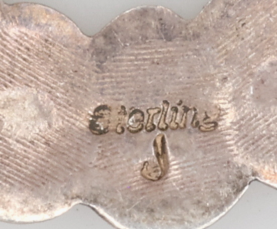 Vintage Signed Navajo Sterling Stamped Wreath Pendant