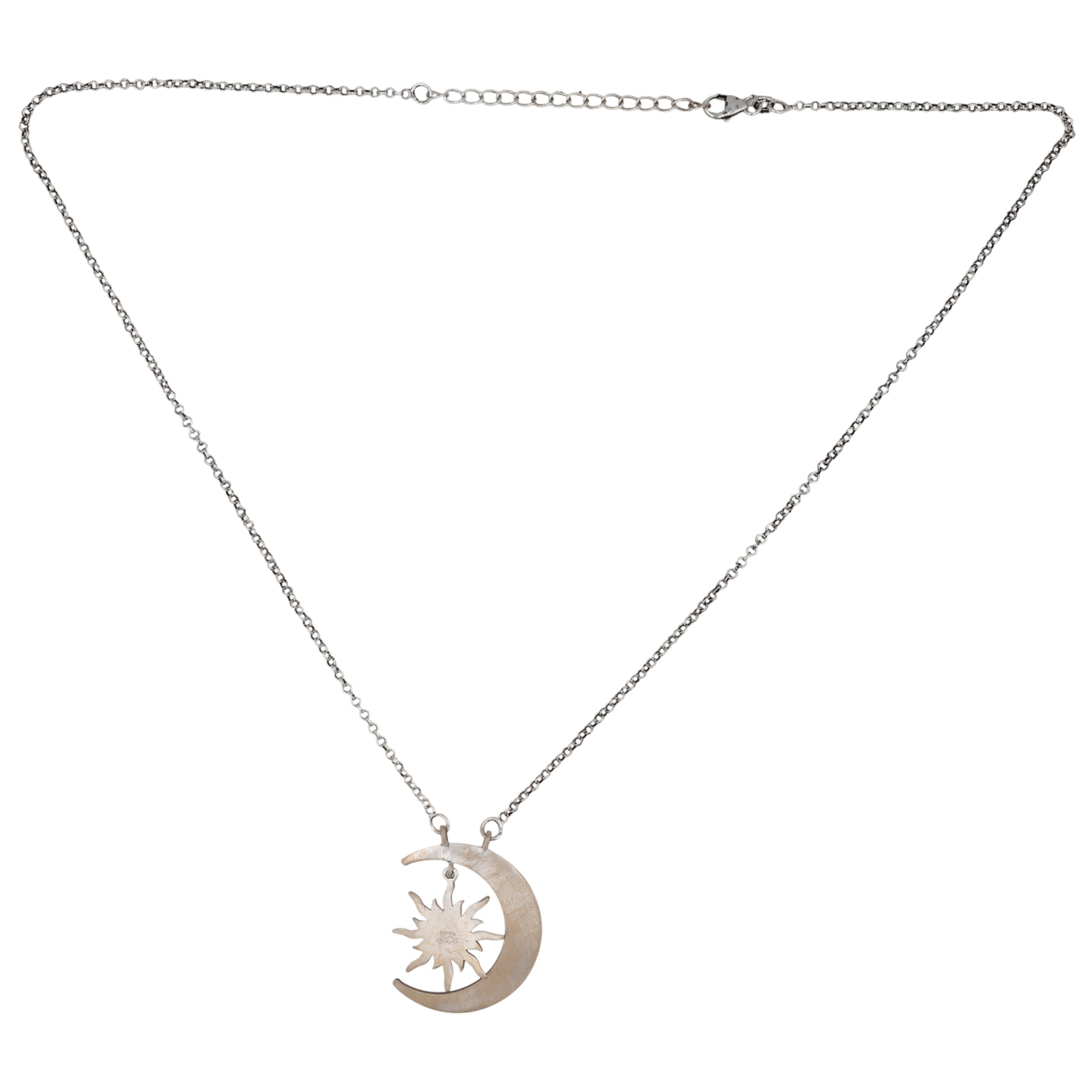 HaDa Collection Sterling Wild Horse Magnesite Crescent Moon Necklace