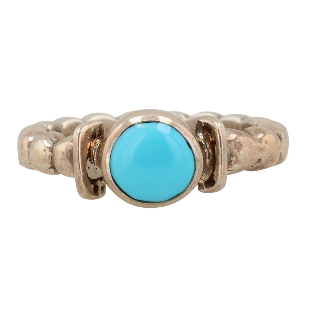Lot 183: Larry Yazzie Navajo Sterling Turquoise Ring Sz 5.25