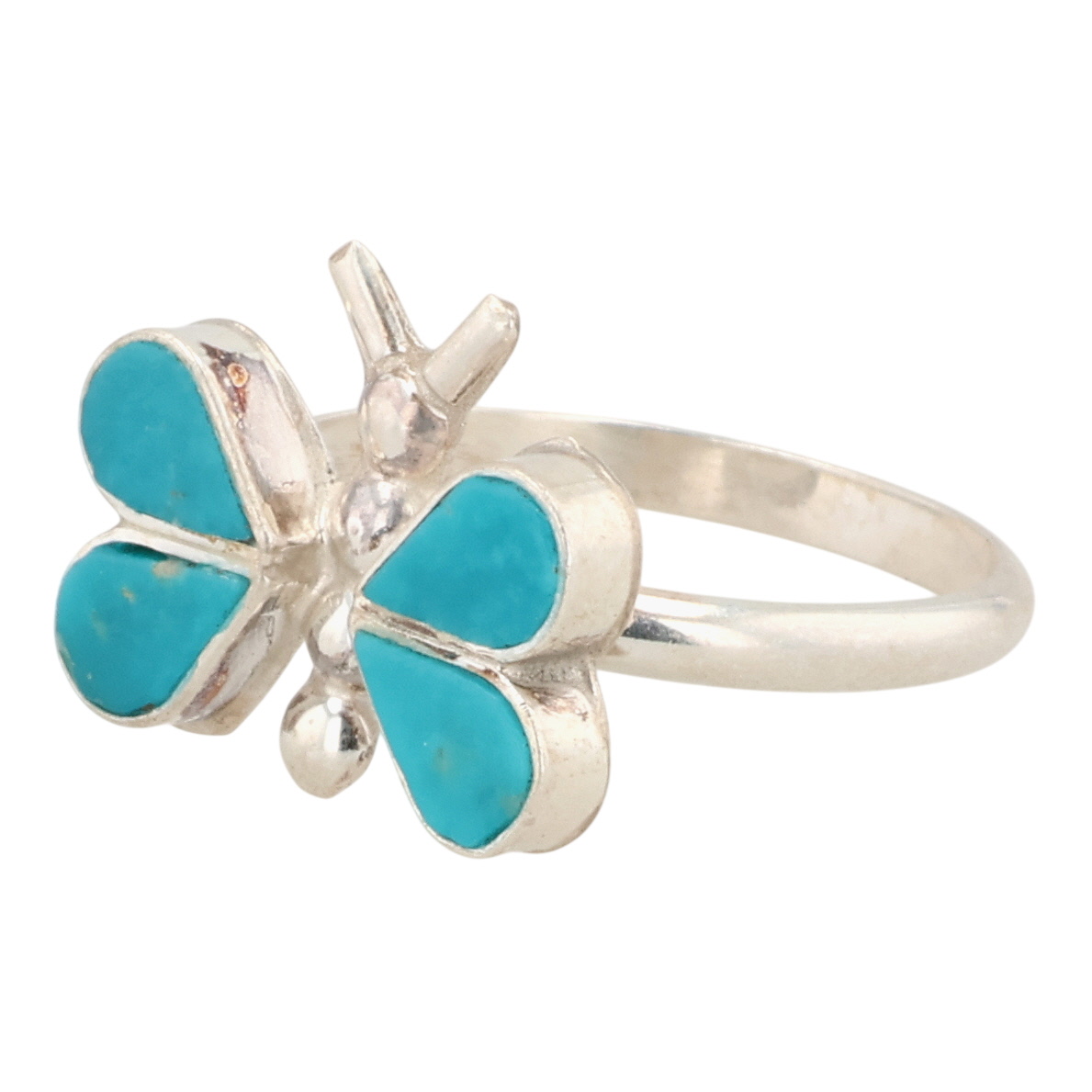 Swain Charley Zuni Sterling Turquoise Butterfly Ring Sz 6