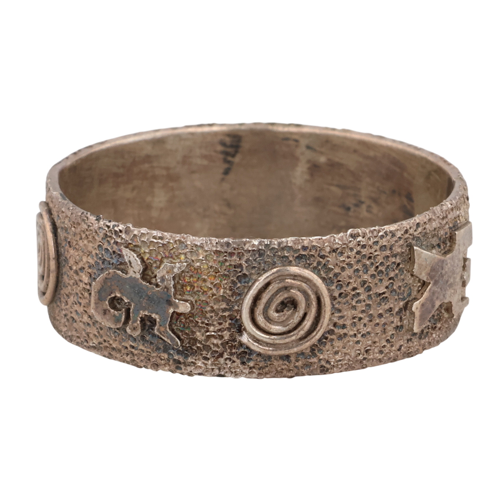 Scott Skeets Navajo Sterling Petroglyph Ring Sz 9.25