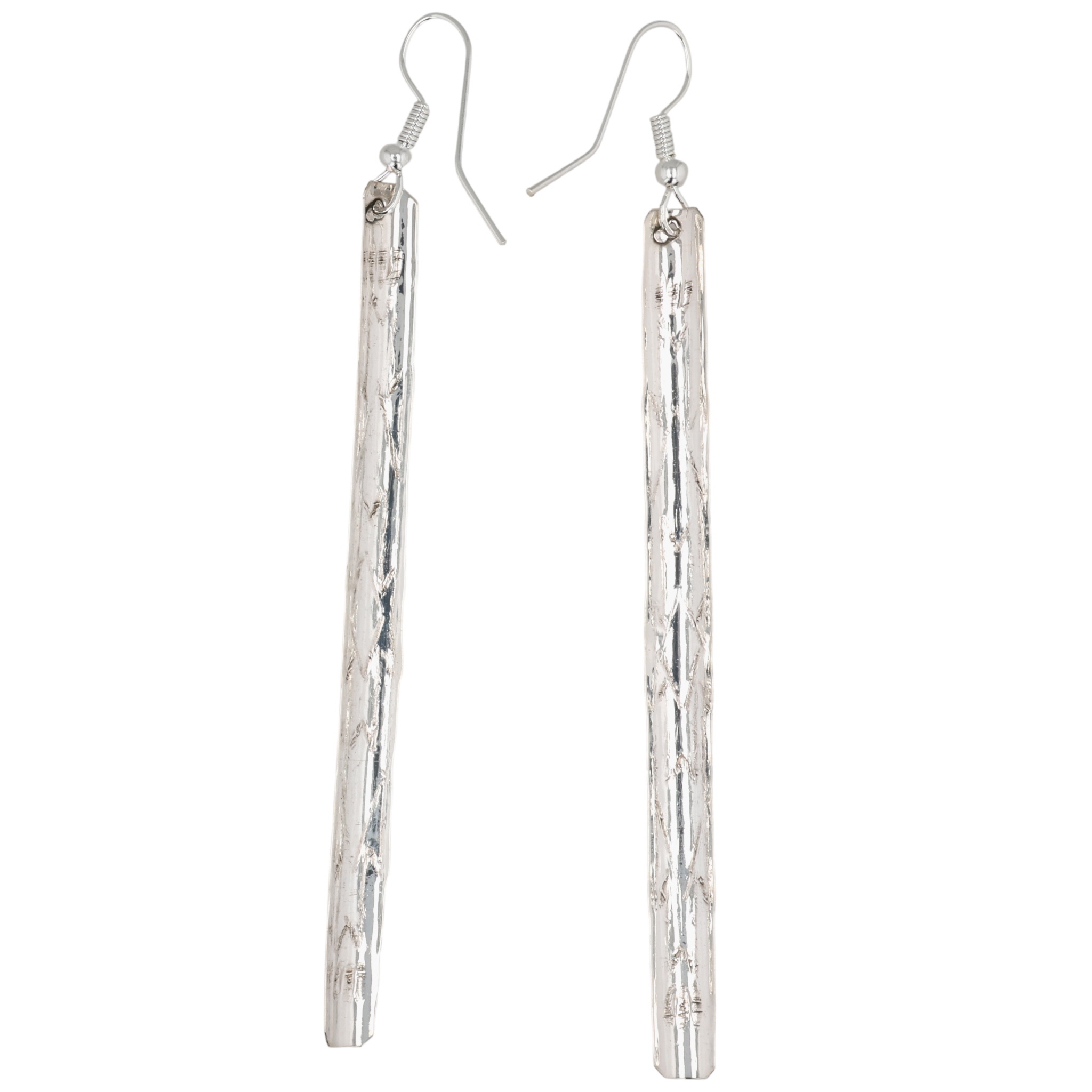 Florence Tahe Navajo Sterling Stamped Bar Earrings