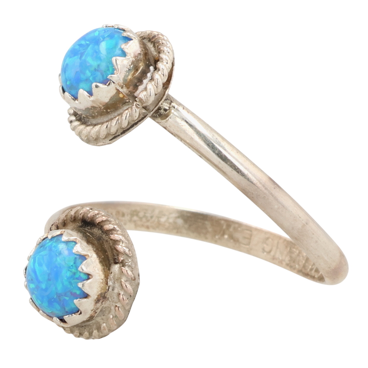 Esther White Navajo Sterling Opal Adjustable Ring