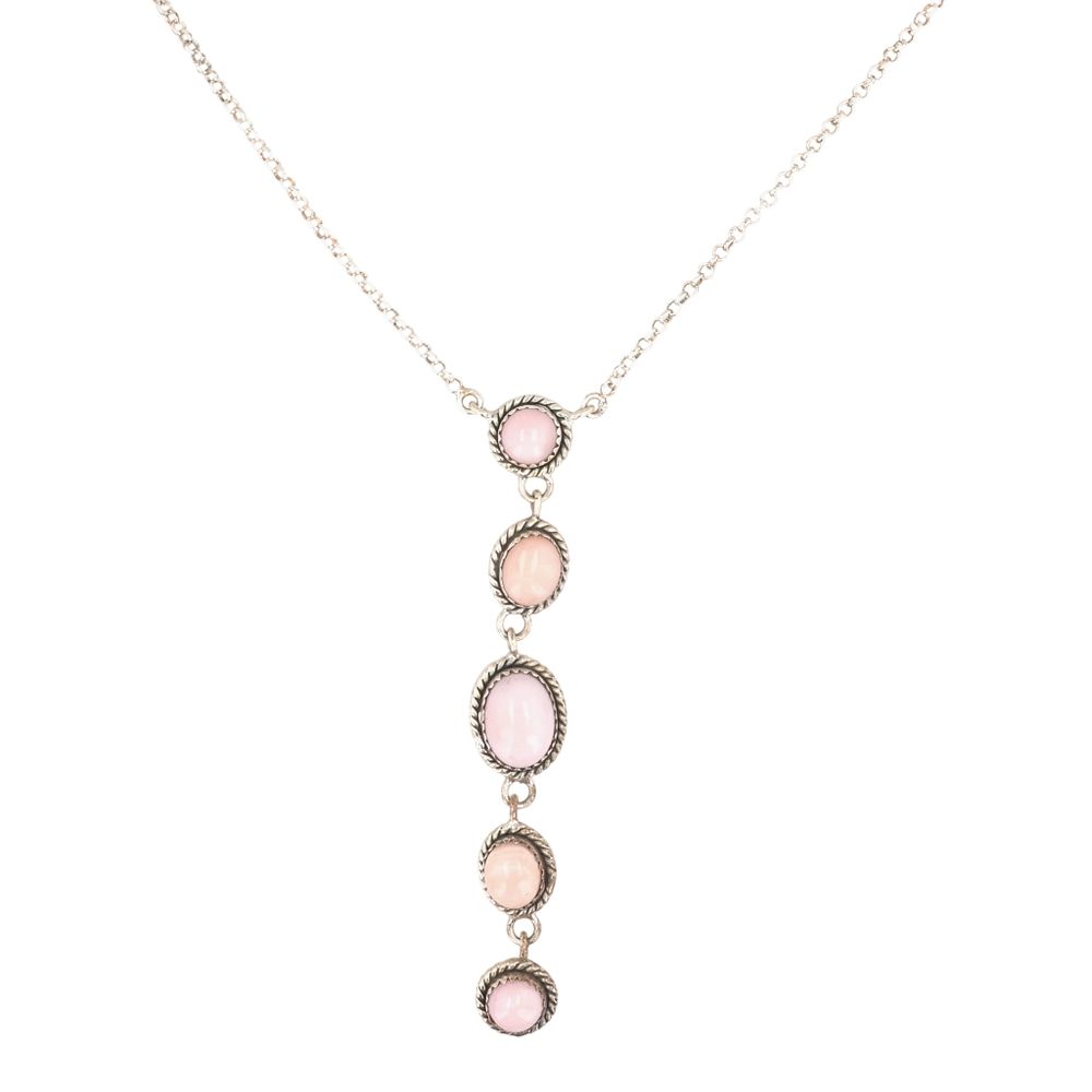 Lot 204: HaDa Collection Sterling Pink Opal Drop Necklace