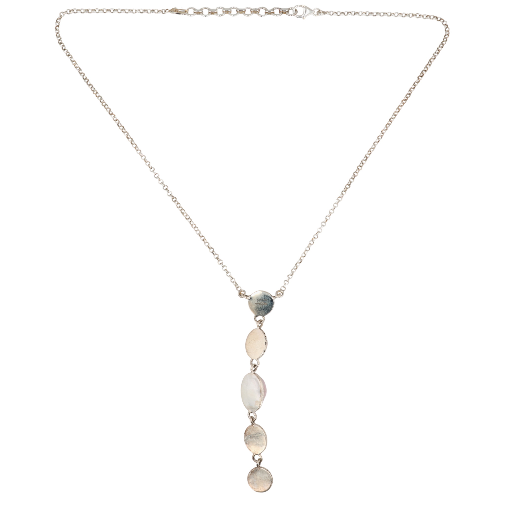 HaDa Collection Sterling Pink Opal Drop Necklace