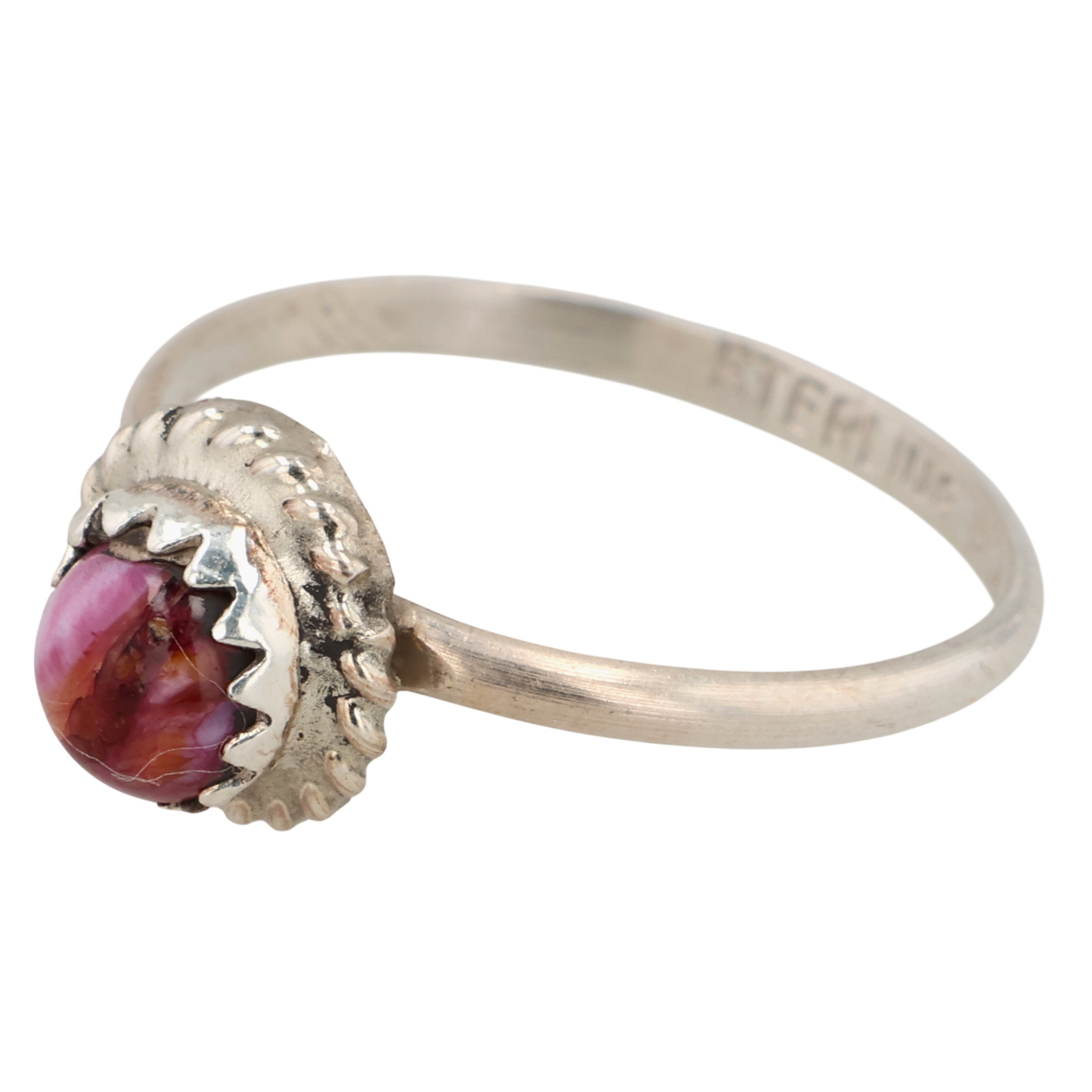 Esther White Navajo Sterling Spiny Oyster Ring Sz 4.75