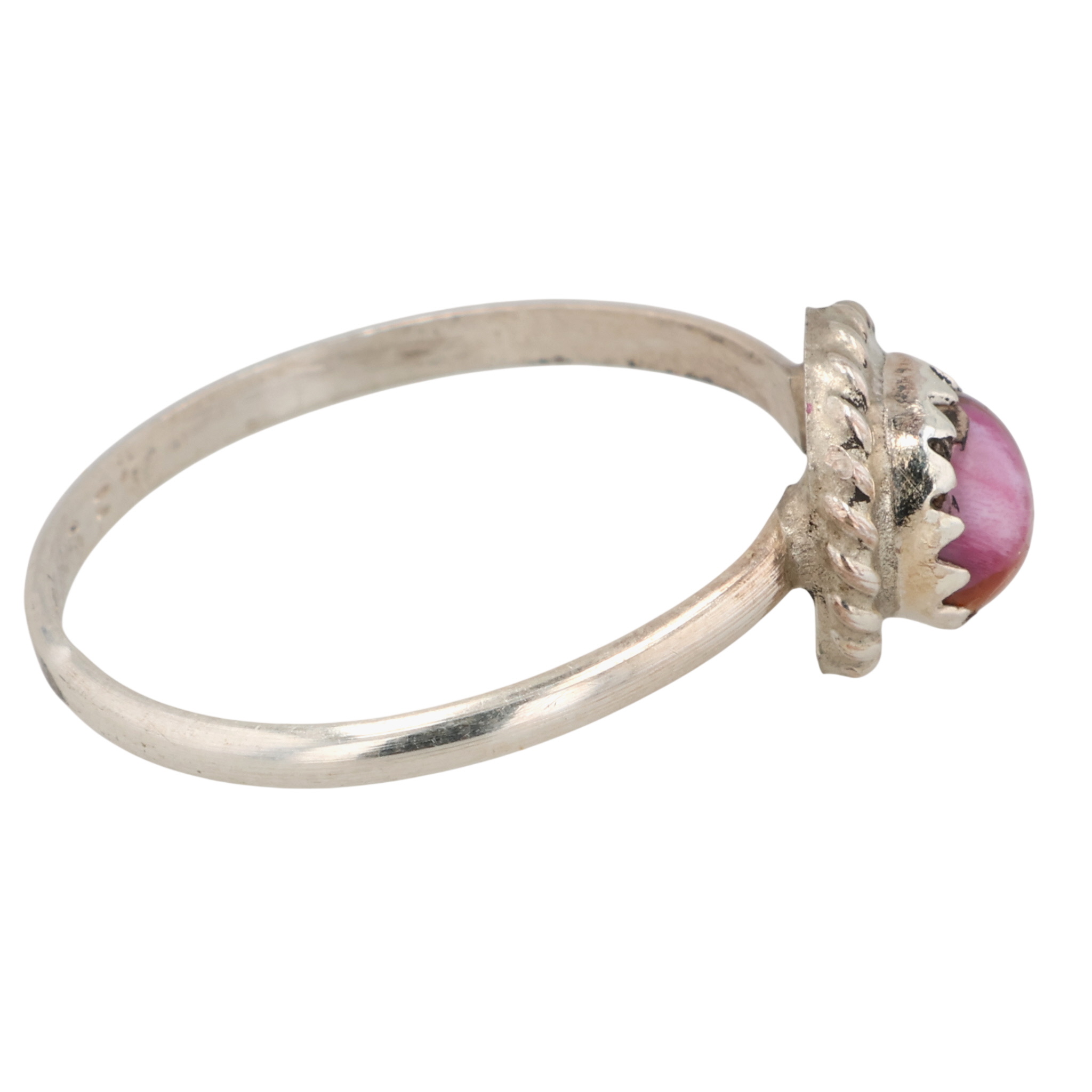 Esther White Navajo Sterling Spiny Oyster Ring Sz 4.75