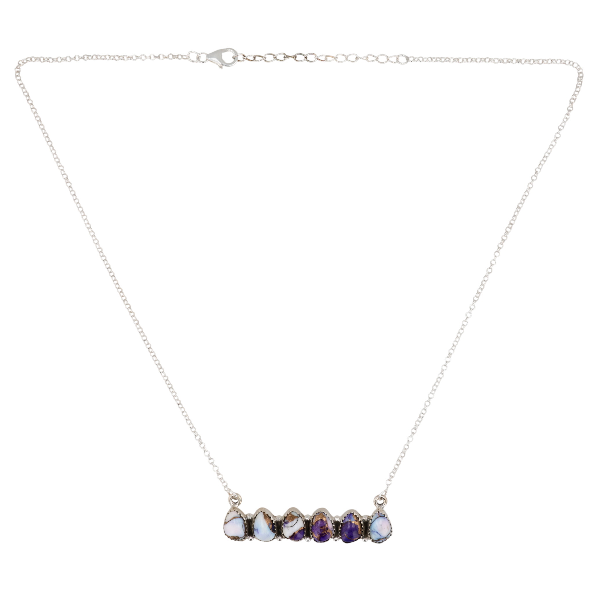HaDa Collection Sterling Violet Rose Dahlia Bar Necklace