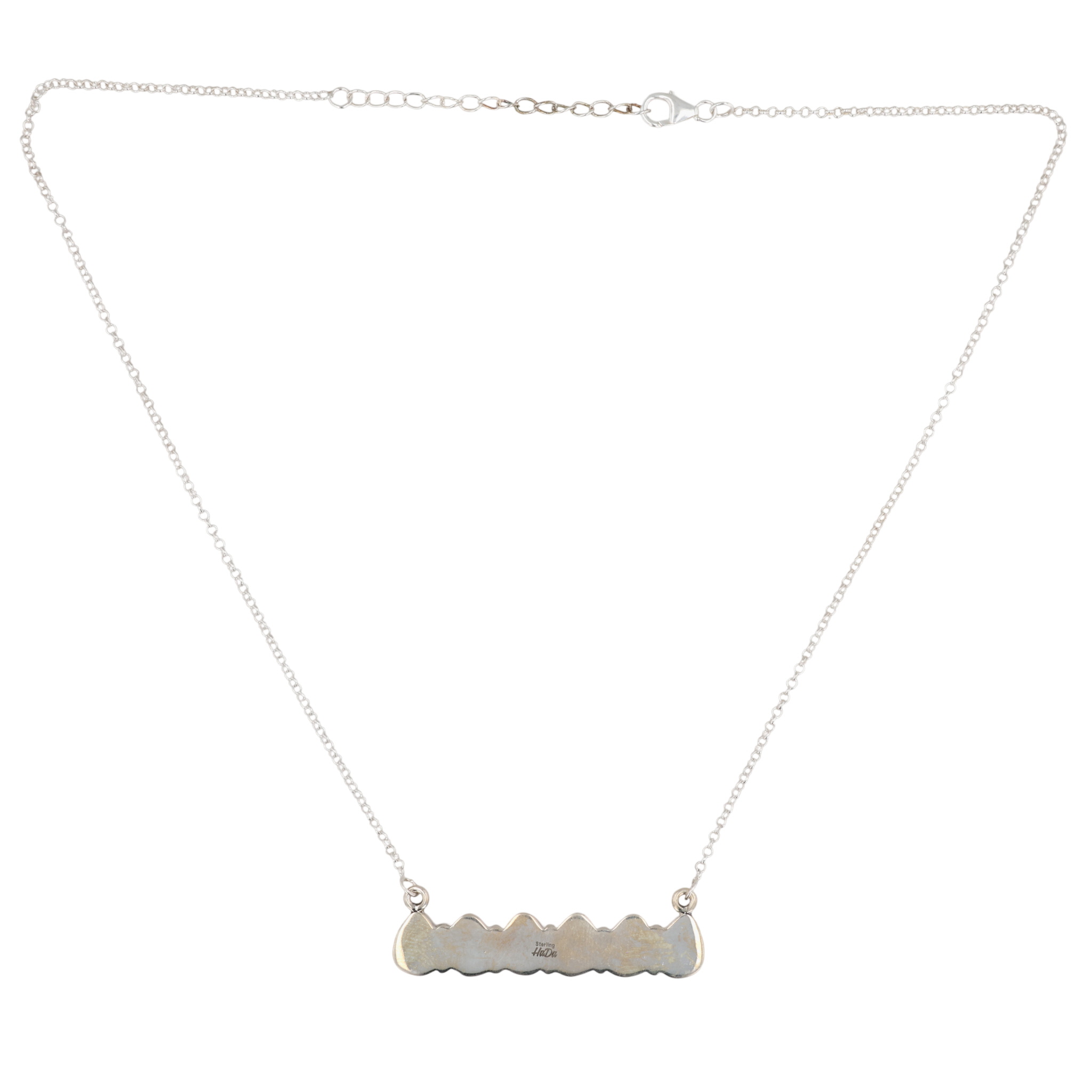 HaDa Collection Sterling Violet Rose Dahlia Bar Necklace