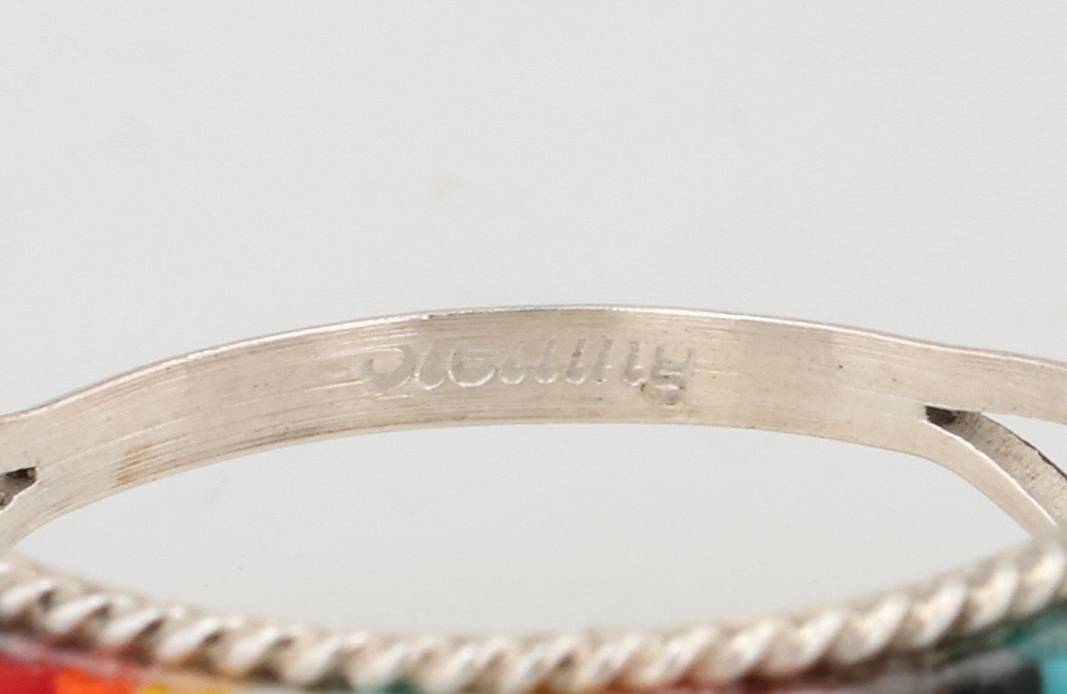 Lucille Romone Navajo Sterling Microbead Ring Sz 8
