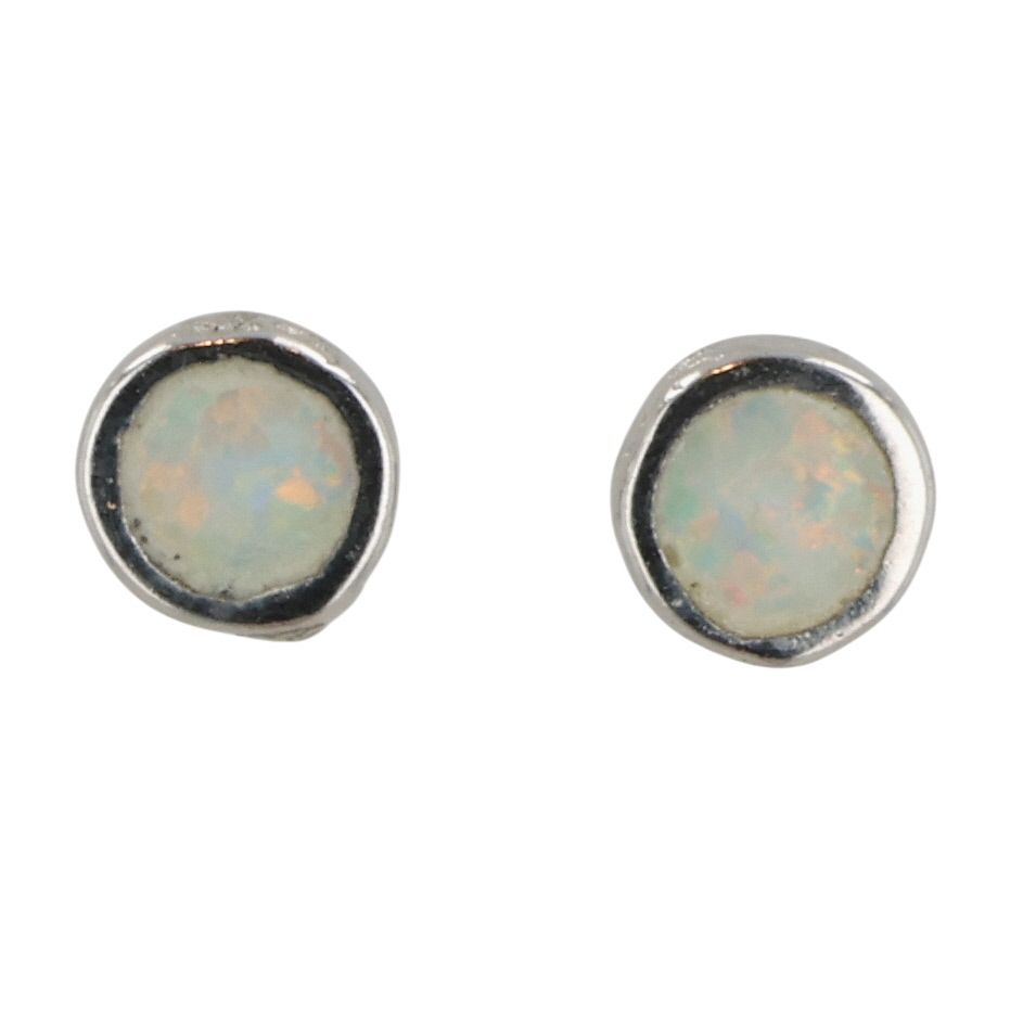 Lot 229: Southwest Sterling Opal Earrings