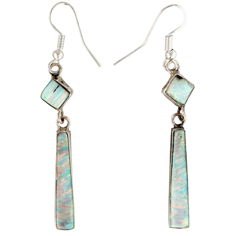 Lot 230: Victor Thompson Navajo Sterling Opal Dangle Earrings