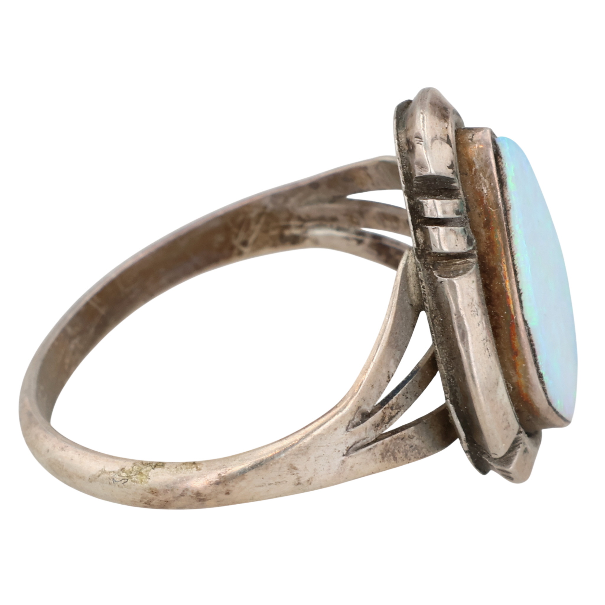Calvin Spencer Navajo Sterling Opal Ring Sz 5.5