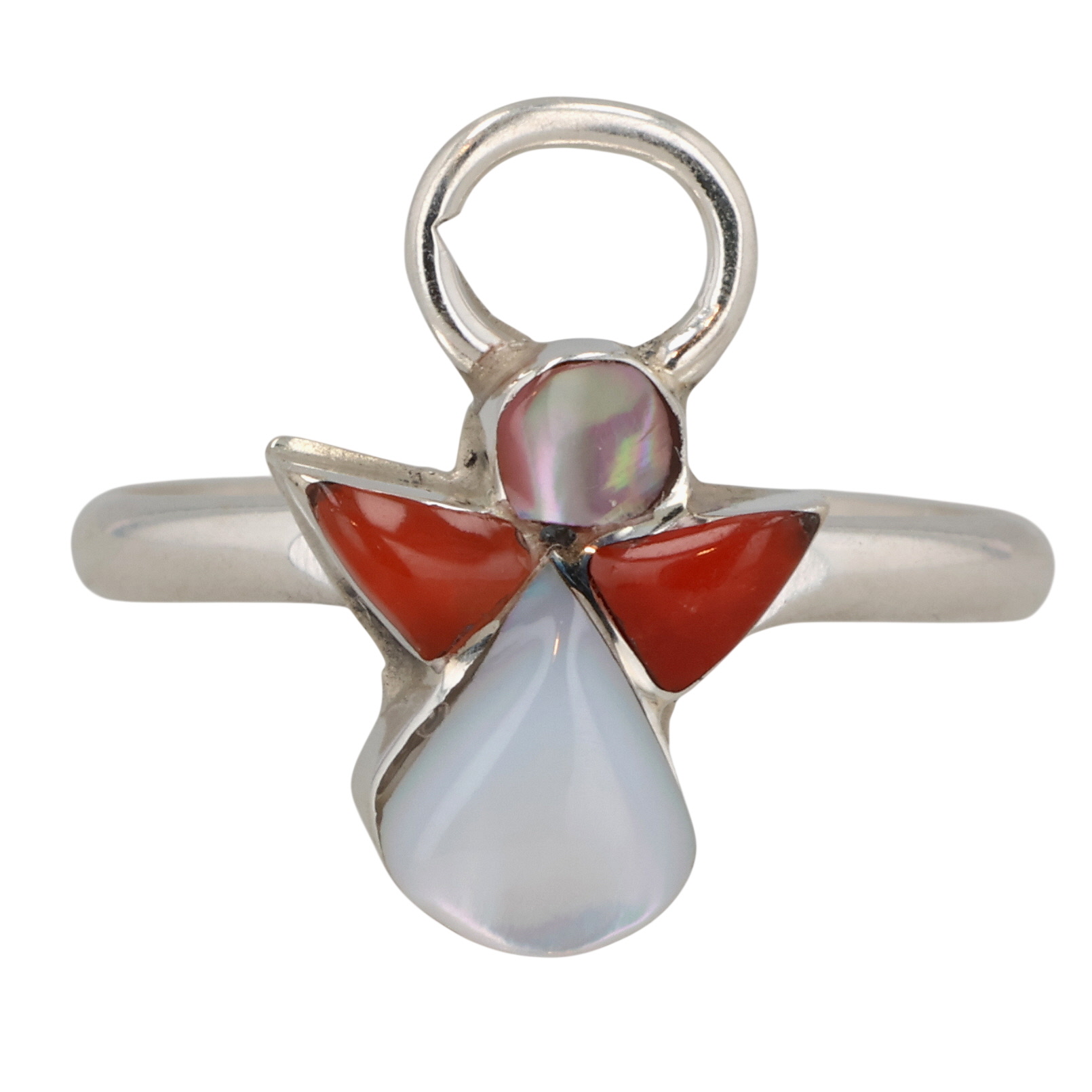 Claudia Martza Zuni Sterling Multi-Stone Inlay Angel Ring Sz 4.75