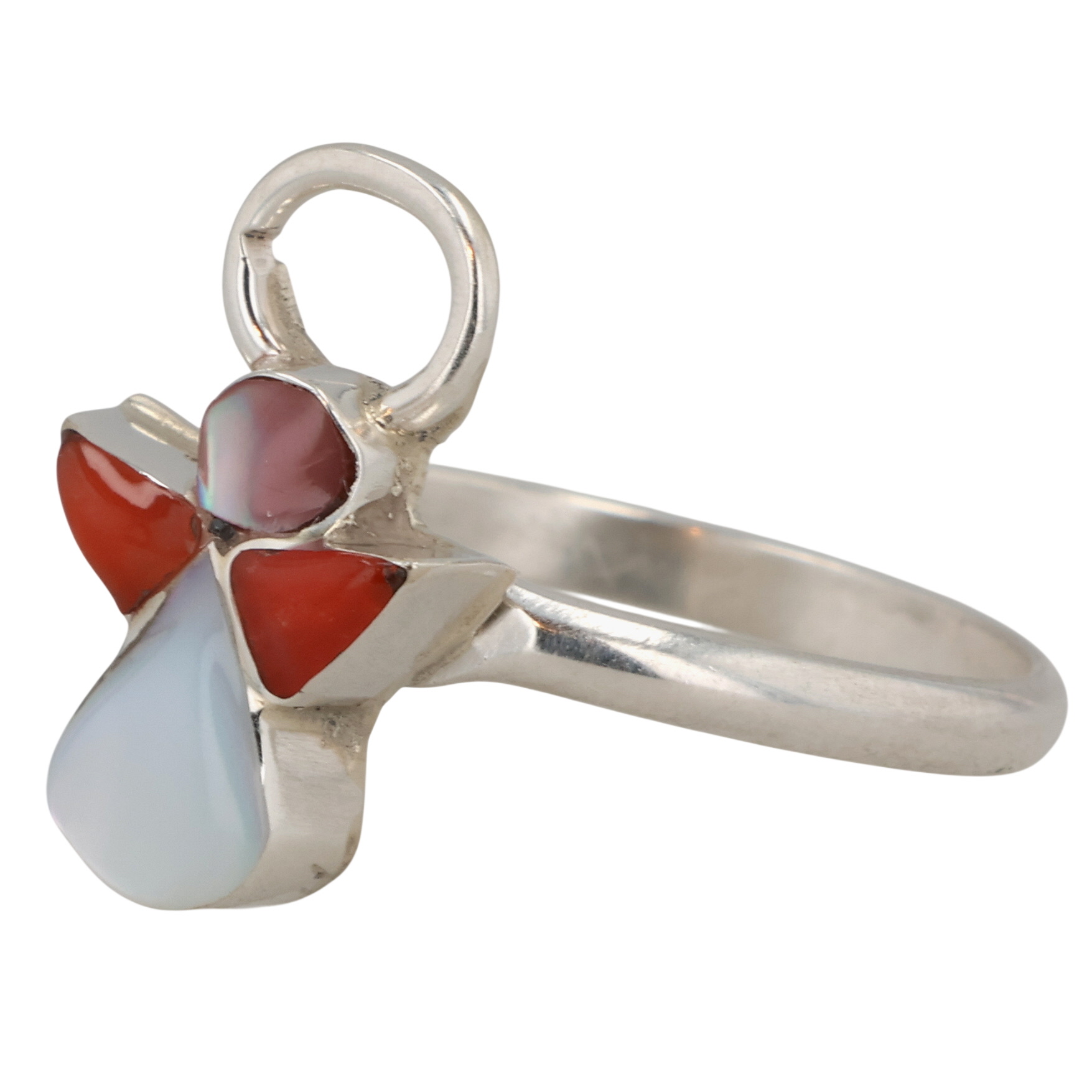 Claudia Martza Zuni Sterling Multi-Stone Inlay Angel Ring Sz 4.75