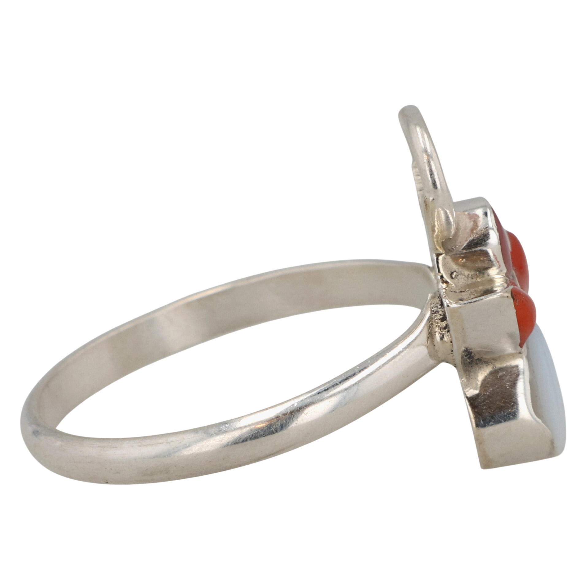 Claudia Martza Zuni Sterling Multi-Stone Inlay Angel Ring Sz 4.75