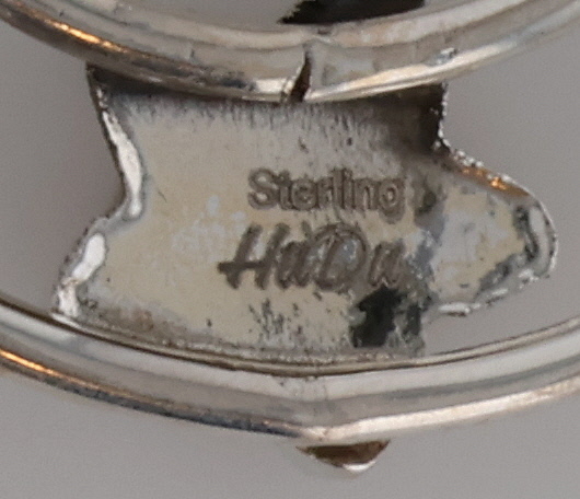 HaDa Collection Sterling Pink Dahlia Hoop Earrings