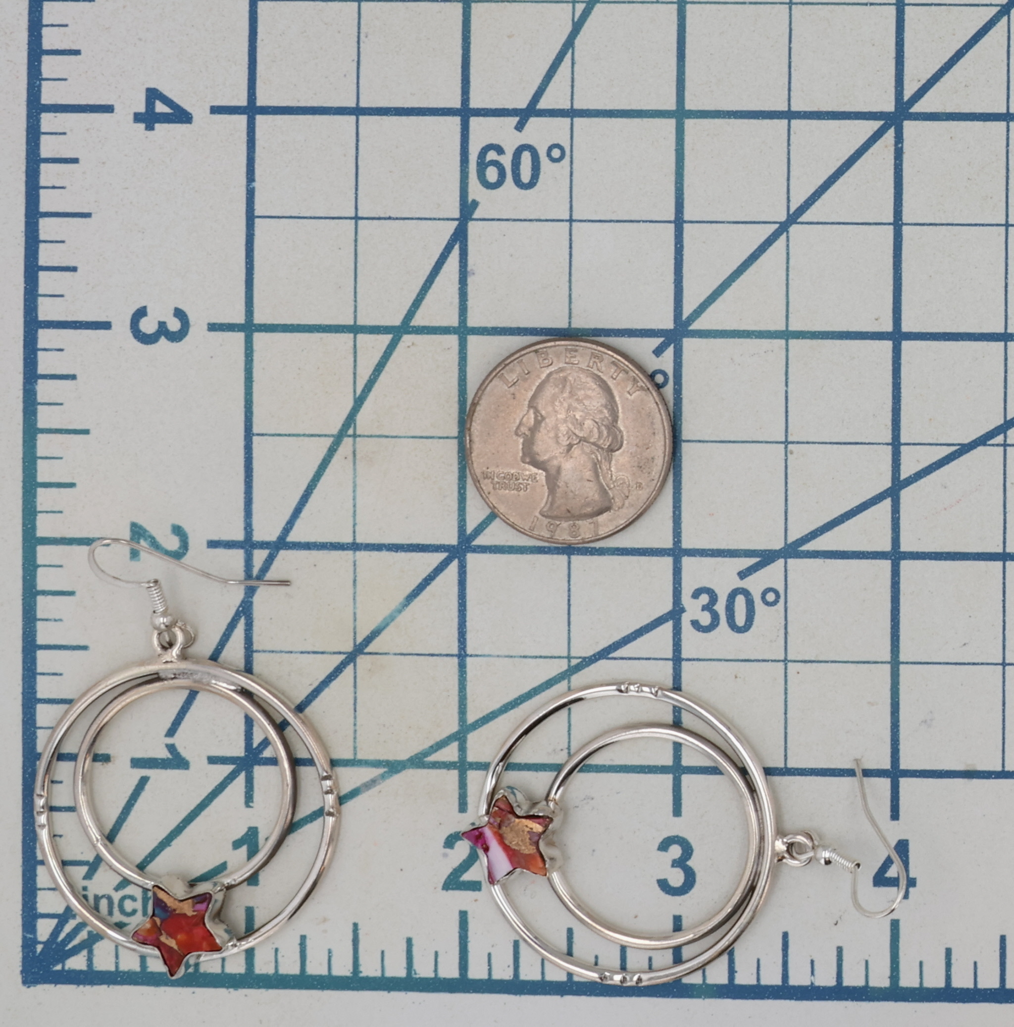 HaDa Collection Sterling Pink Dahlia Hoop Earrings