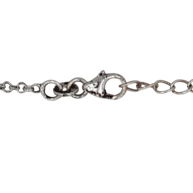 HaDa Collection Sterling Pink Dahlia Crescent Moon Necklace