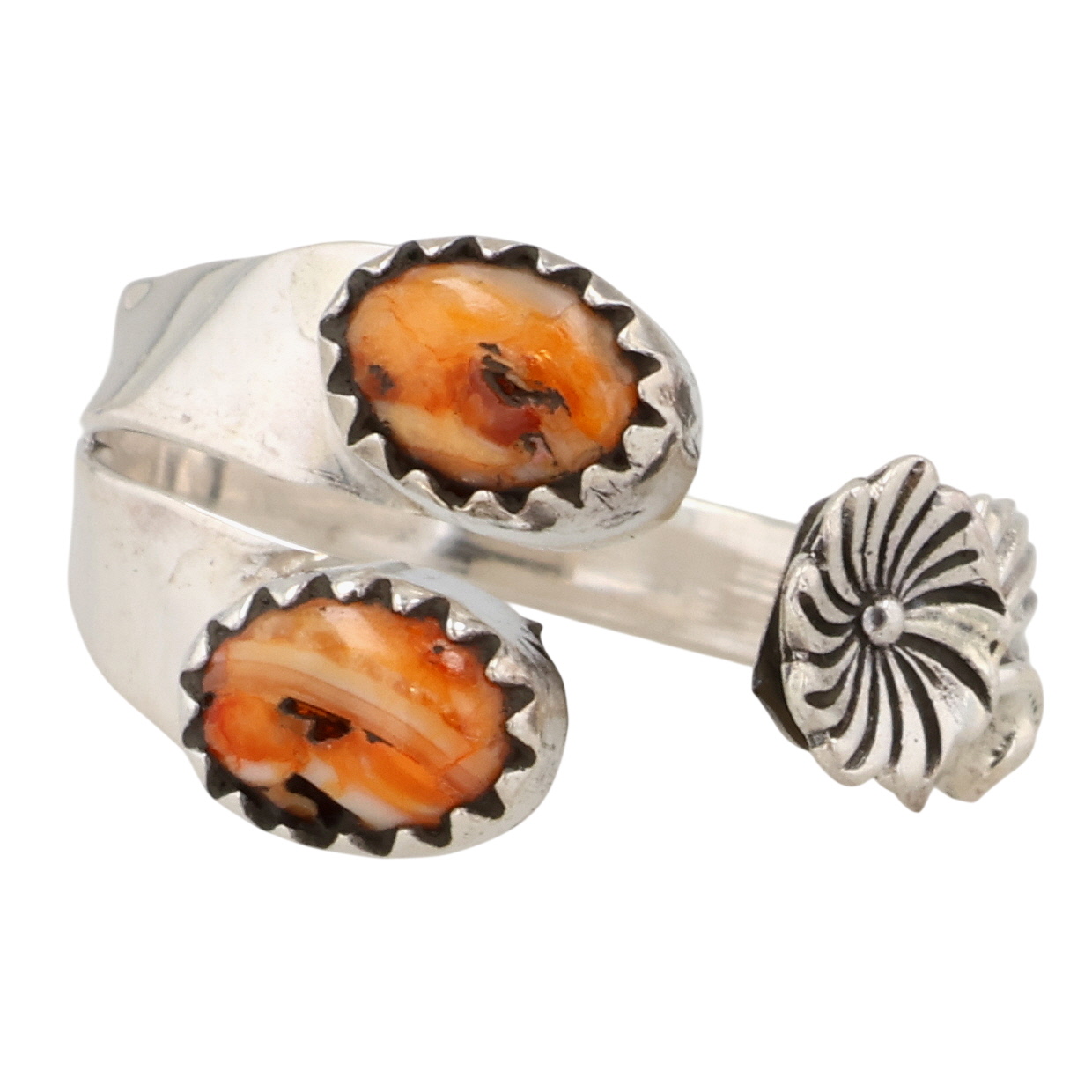 Robert Martinez Navajo Sterling Spiny Oyster Adjustable Ring