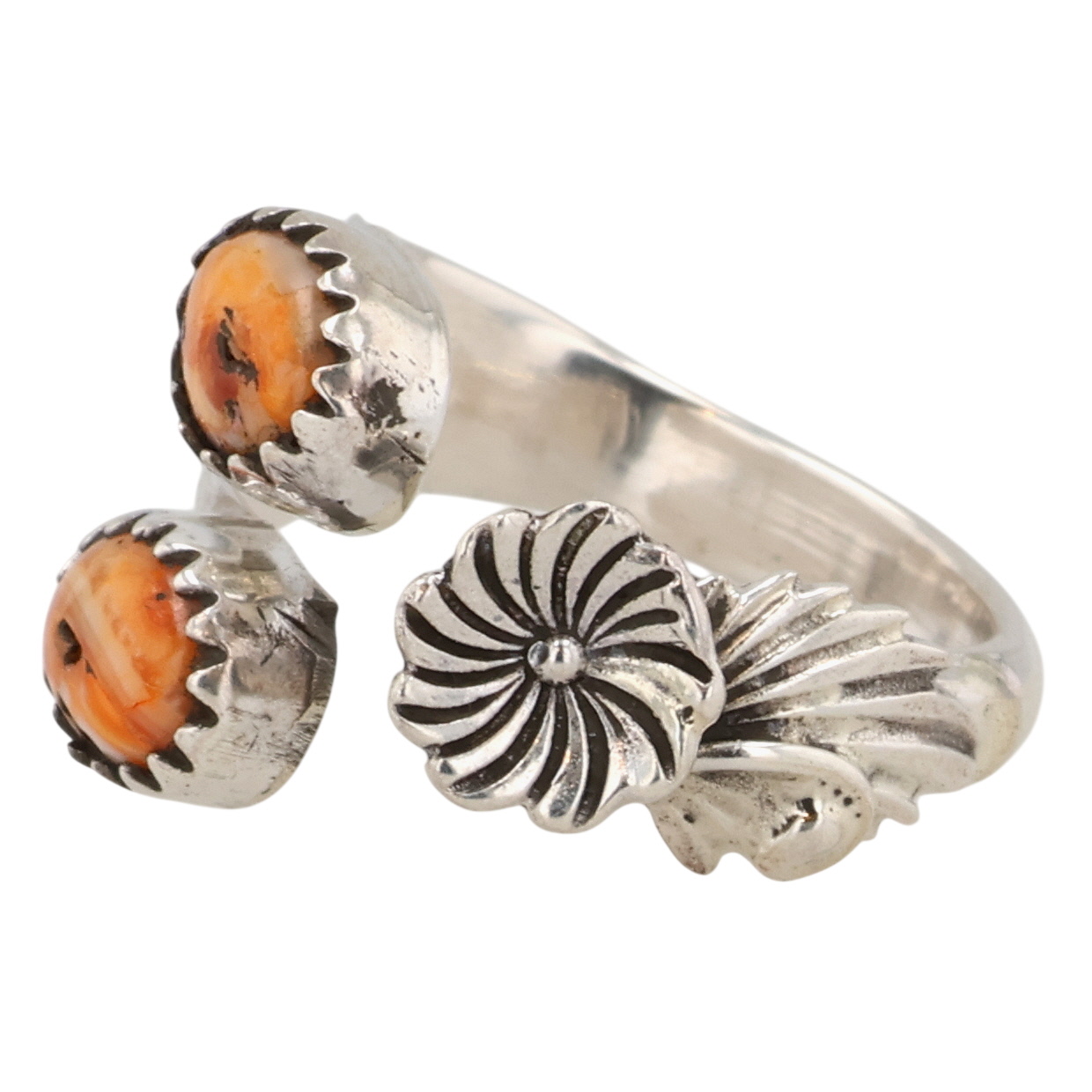 Robert Martinez Navajo Sterling Spiny Oyster Adjustable Ring