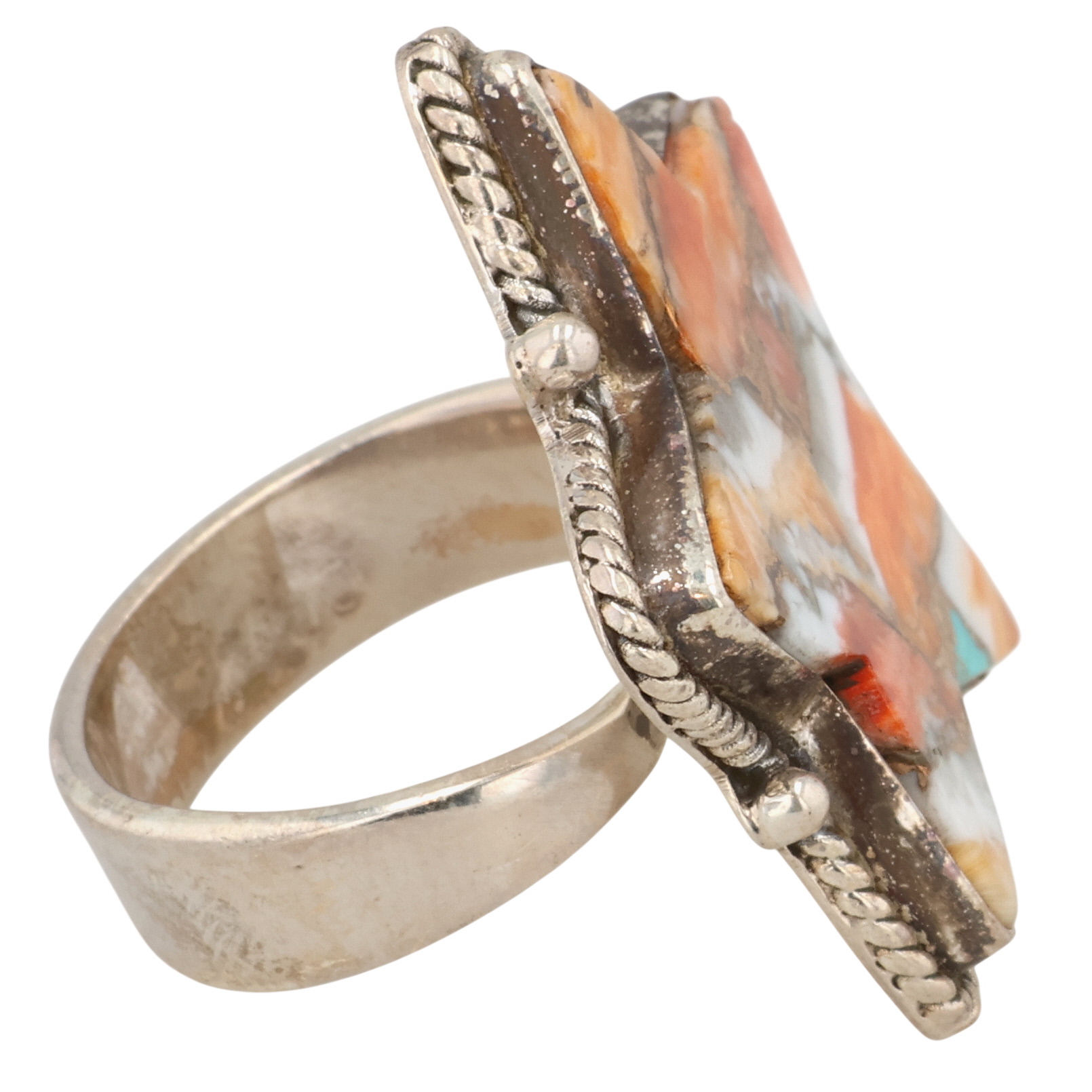 HaDa Collection Sterling Spiny Oyster Adjustable Ring